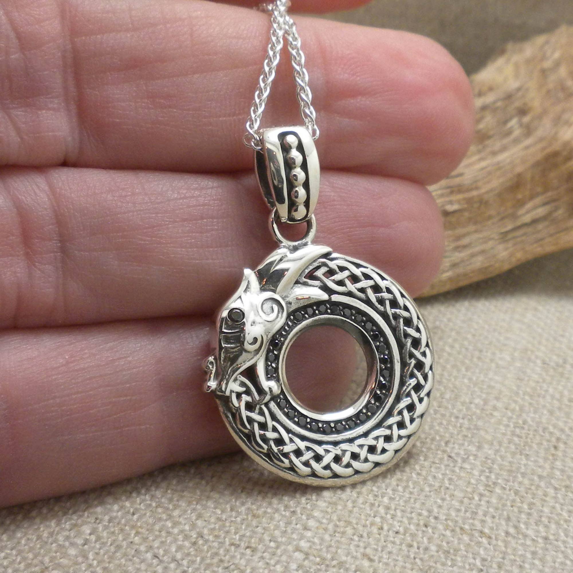 Sterling Silver Celtic Dragon Pendant