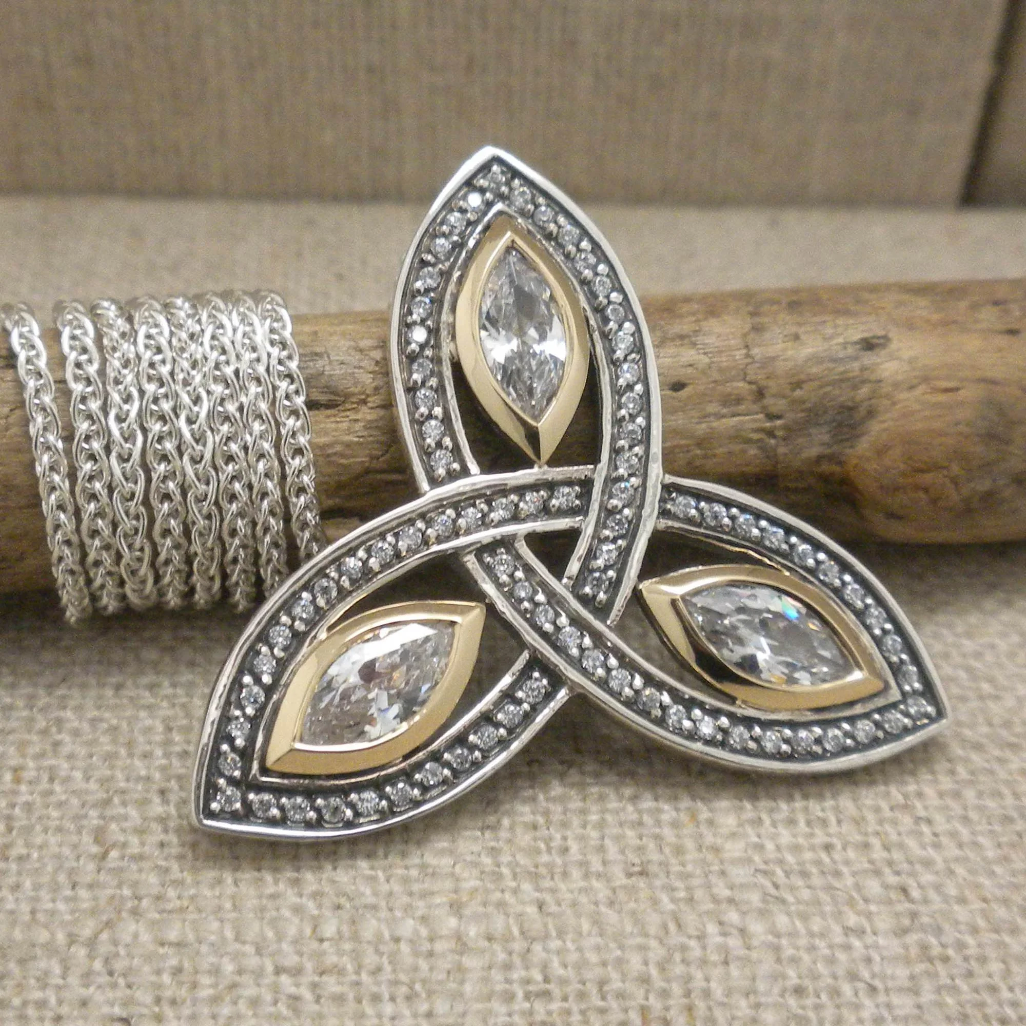 Celtic Trinity Knot with Marquise CZs