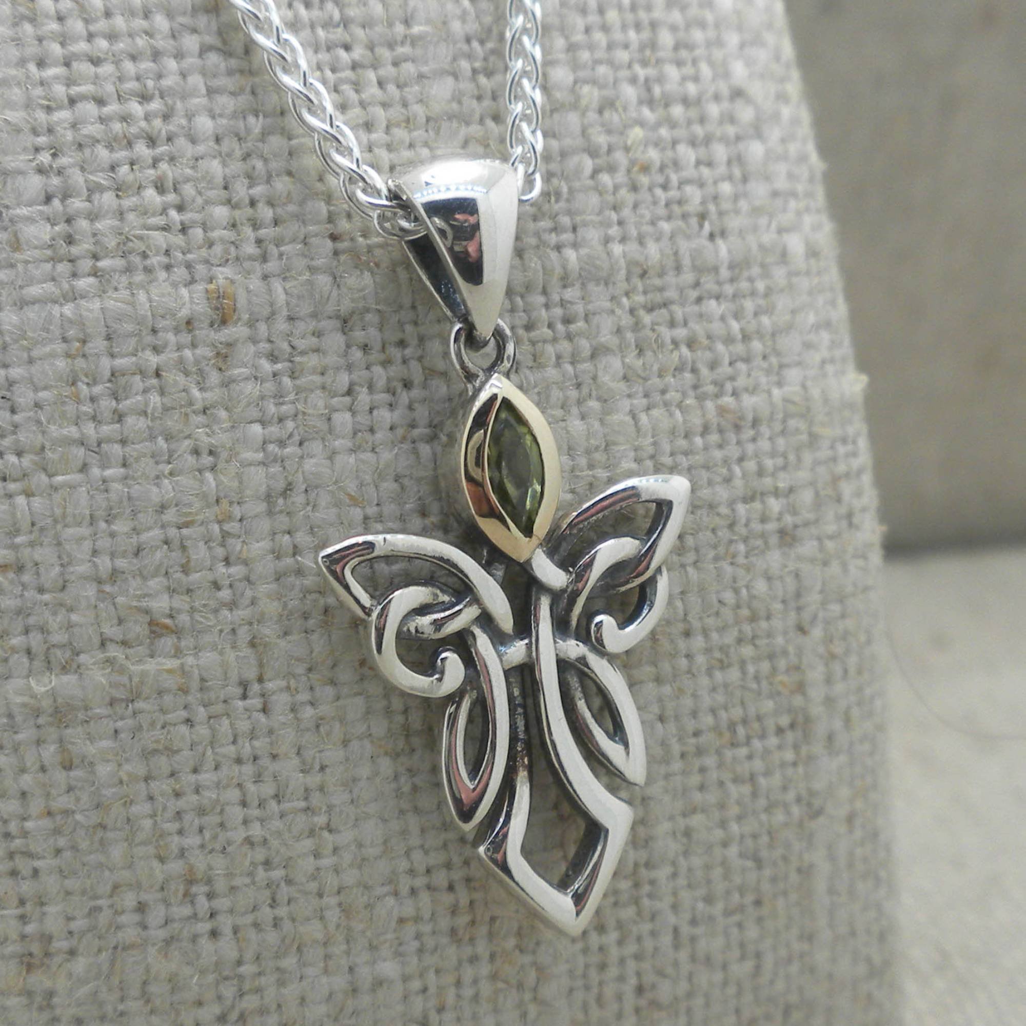 Celtic Angel with Peridot Pendant 