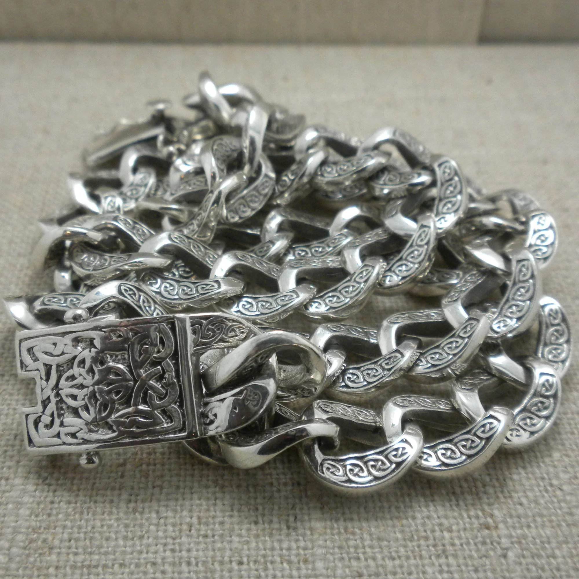 Celtic Knot Curb Chain with Celtic Closure &amp; Design by Keith Jack