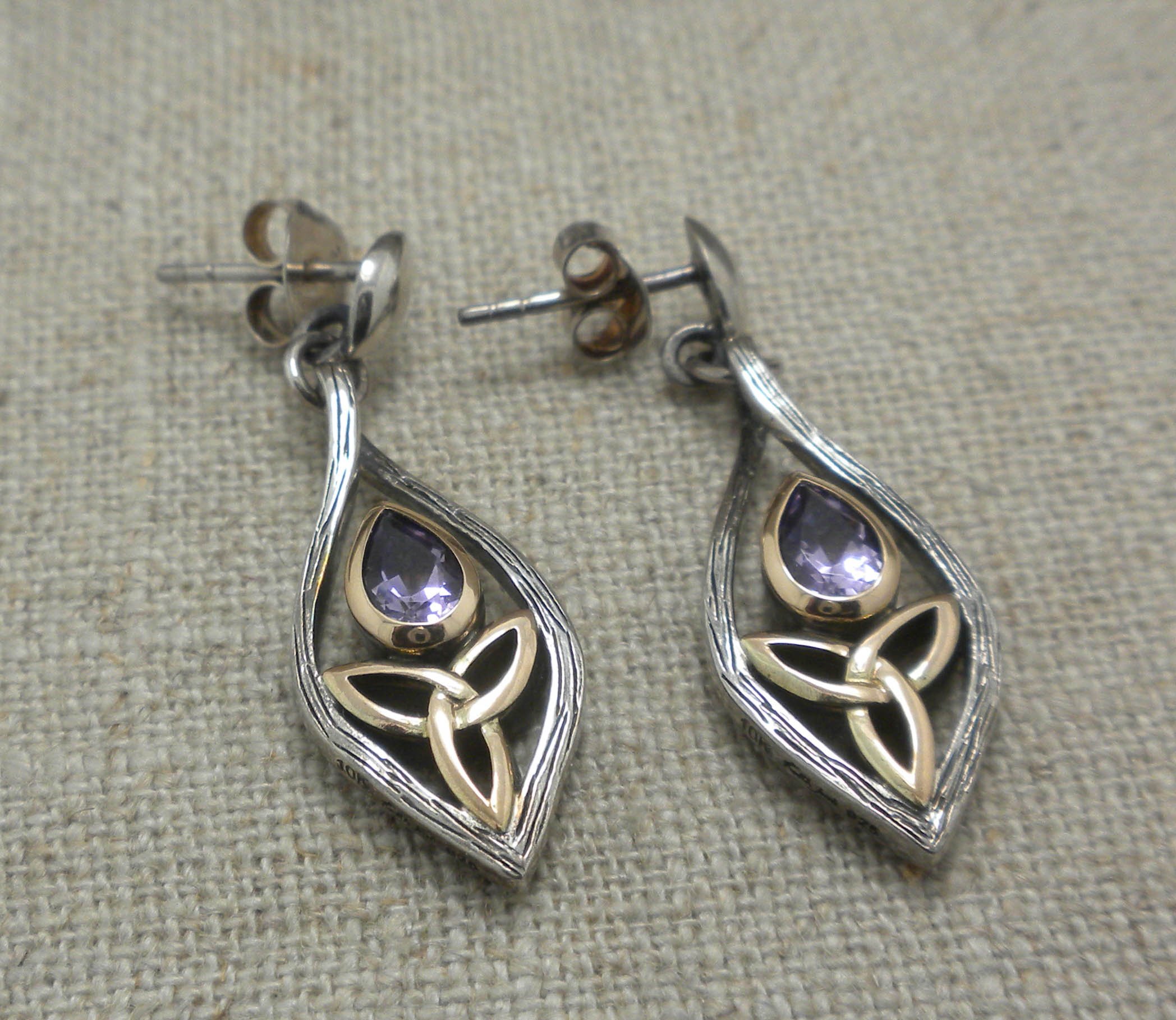 Sterling Silver Amethyst Angel Earrings