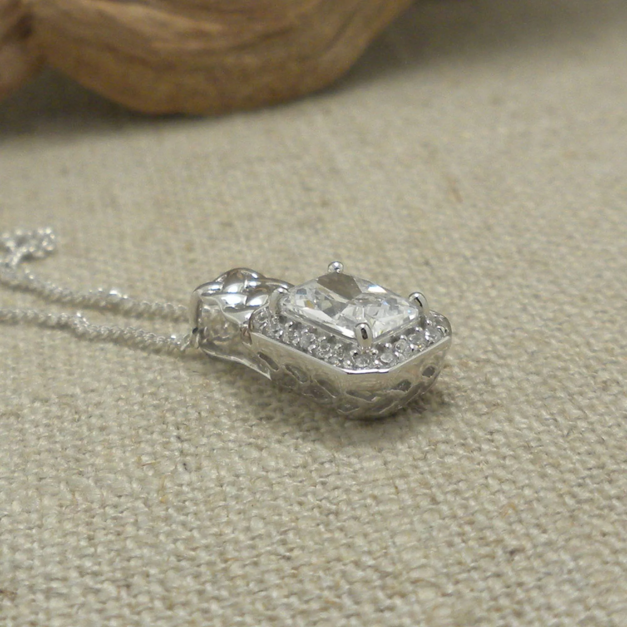 Sterling Silver Celtic Knot Pendant with CZs 