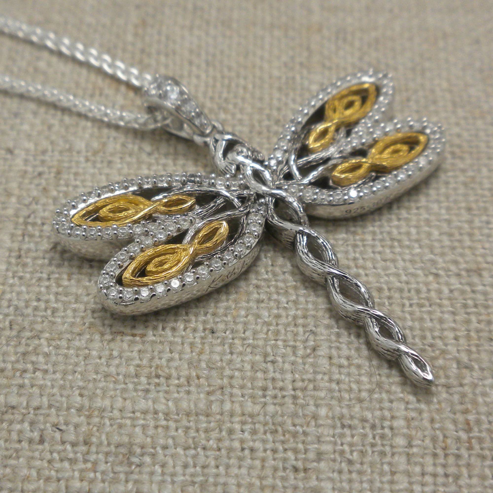 Celtic Dragonfly with 10K Yellow Gold Pendant