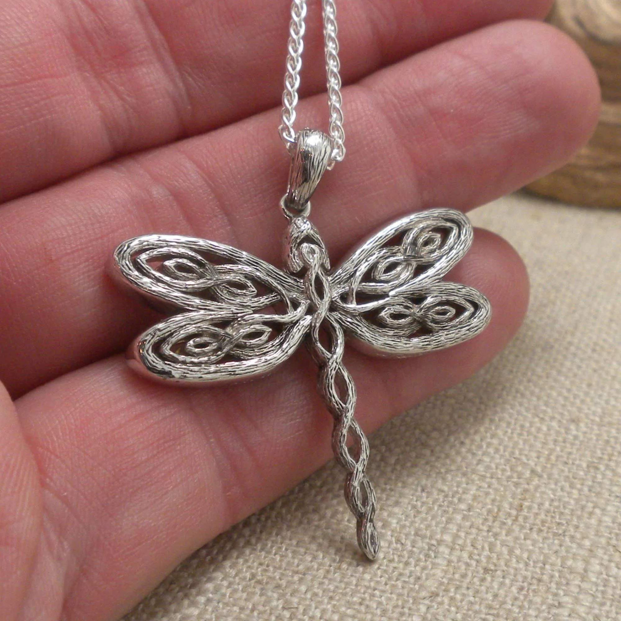 Celtic Dragonfly with 10K Pendant