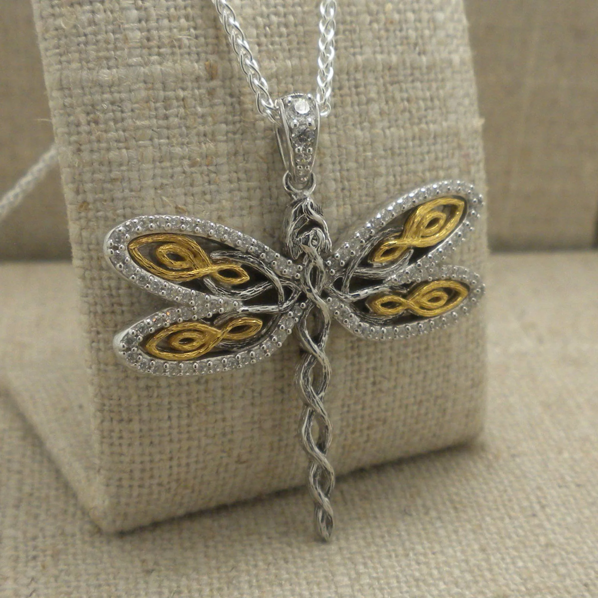Celtic Dragonfly with 10K Pendant by Keith Jack