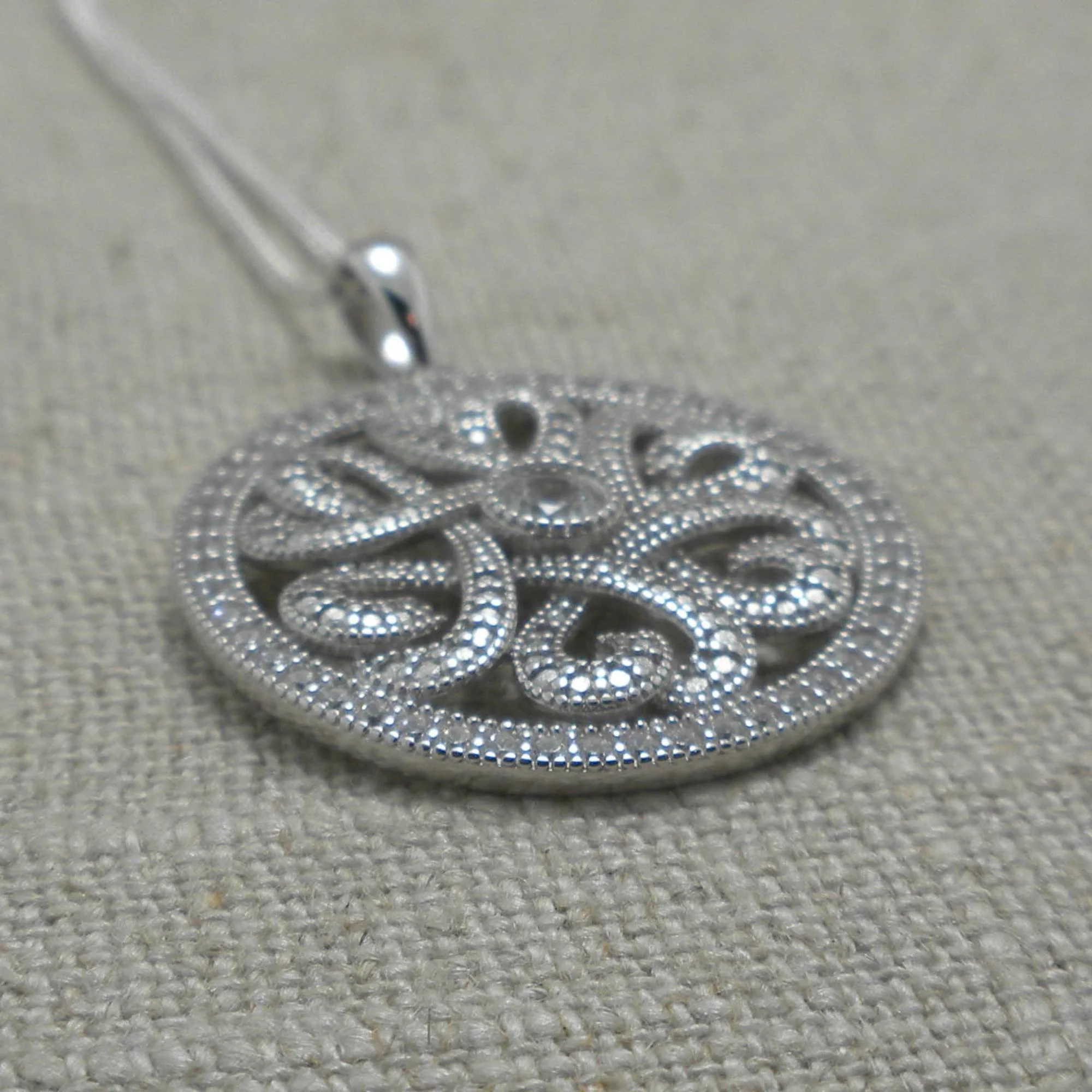 Sterling Silver Irish Celtic Heart Pendant with CZs