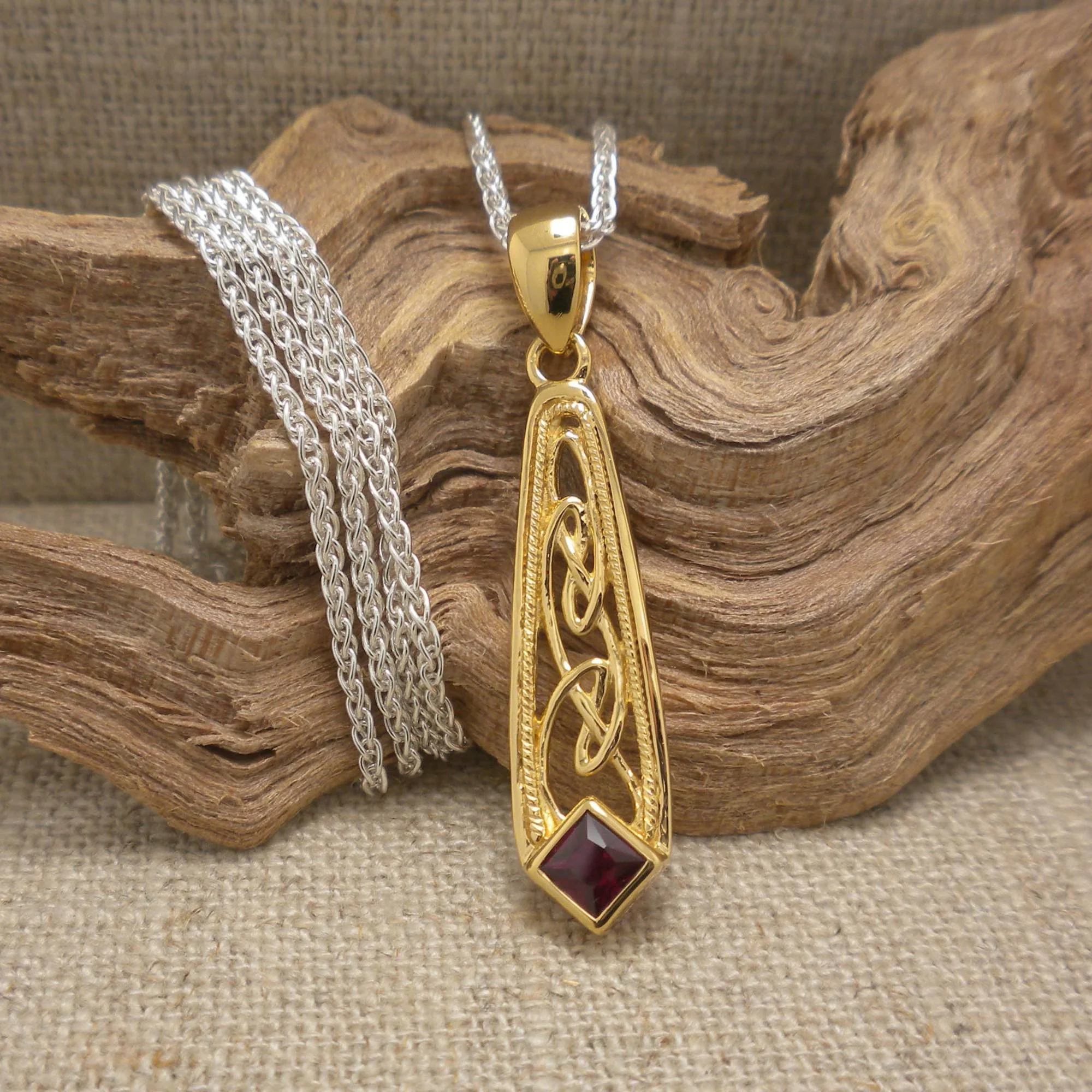 Vermeil over Sterling Window to the Soul Pendant with Ruby
