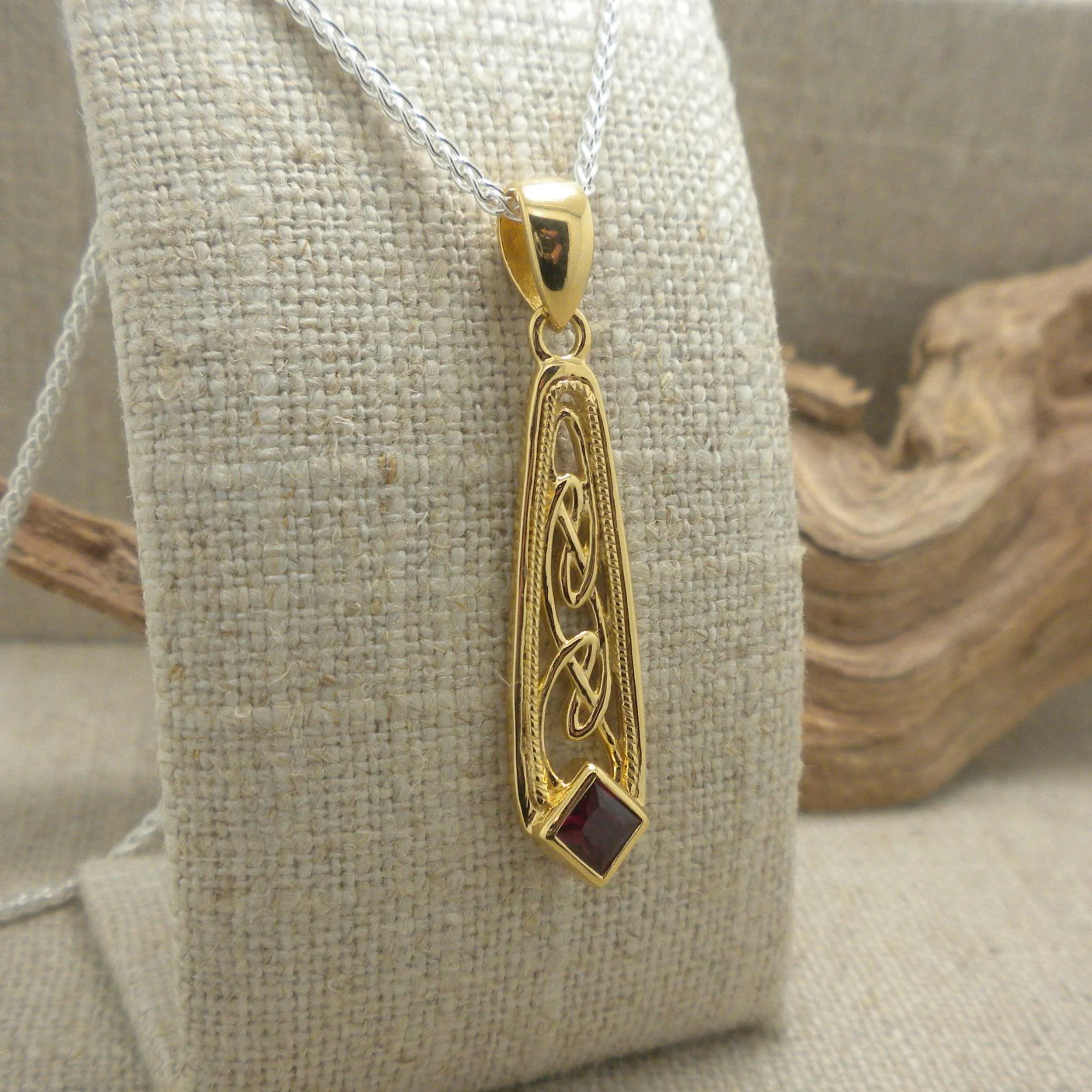 Vermeil over Sterling Window to the Soul Pendant with Ruby by Keith Jack