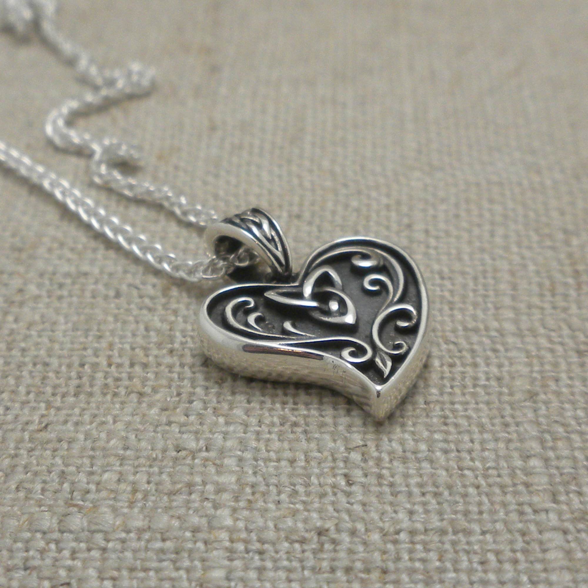 Celtic Heart Pendant in Sterling Silver Heartline