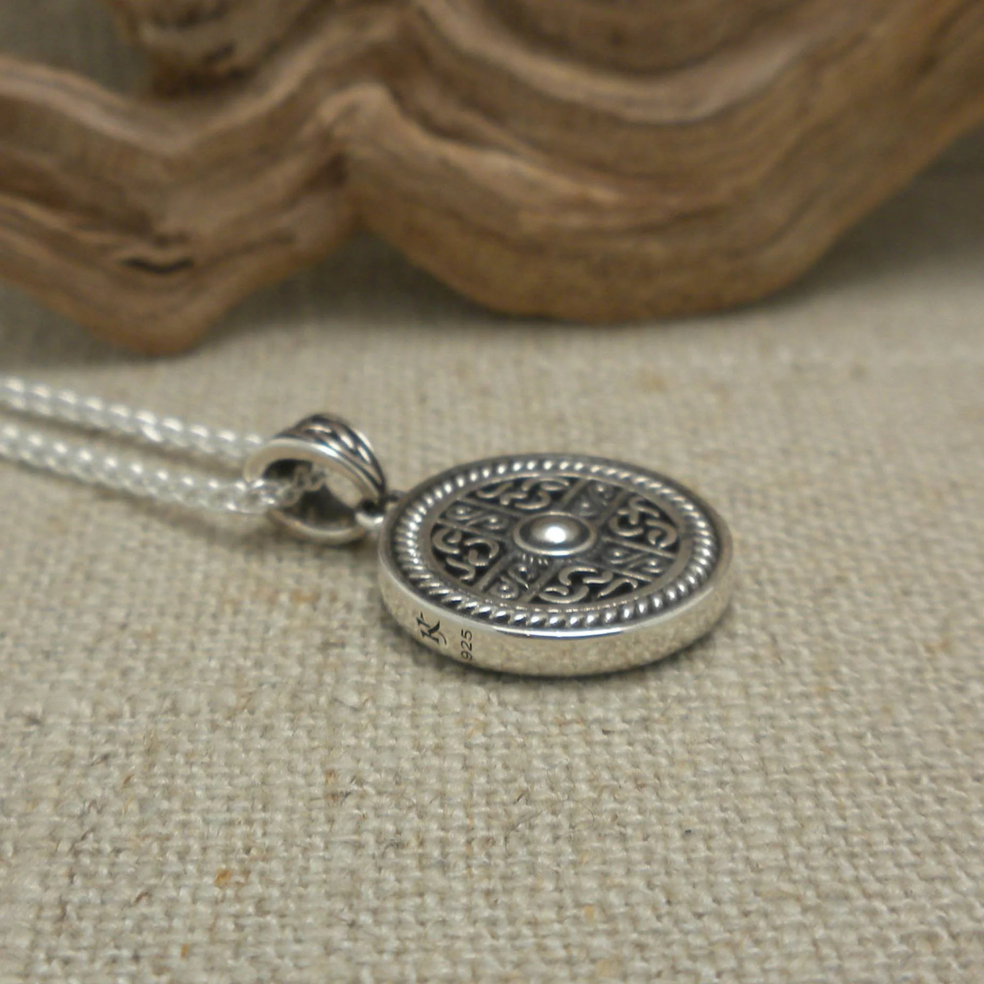 Viking Shield Cross Pendant in Sterling Silver 
