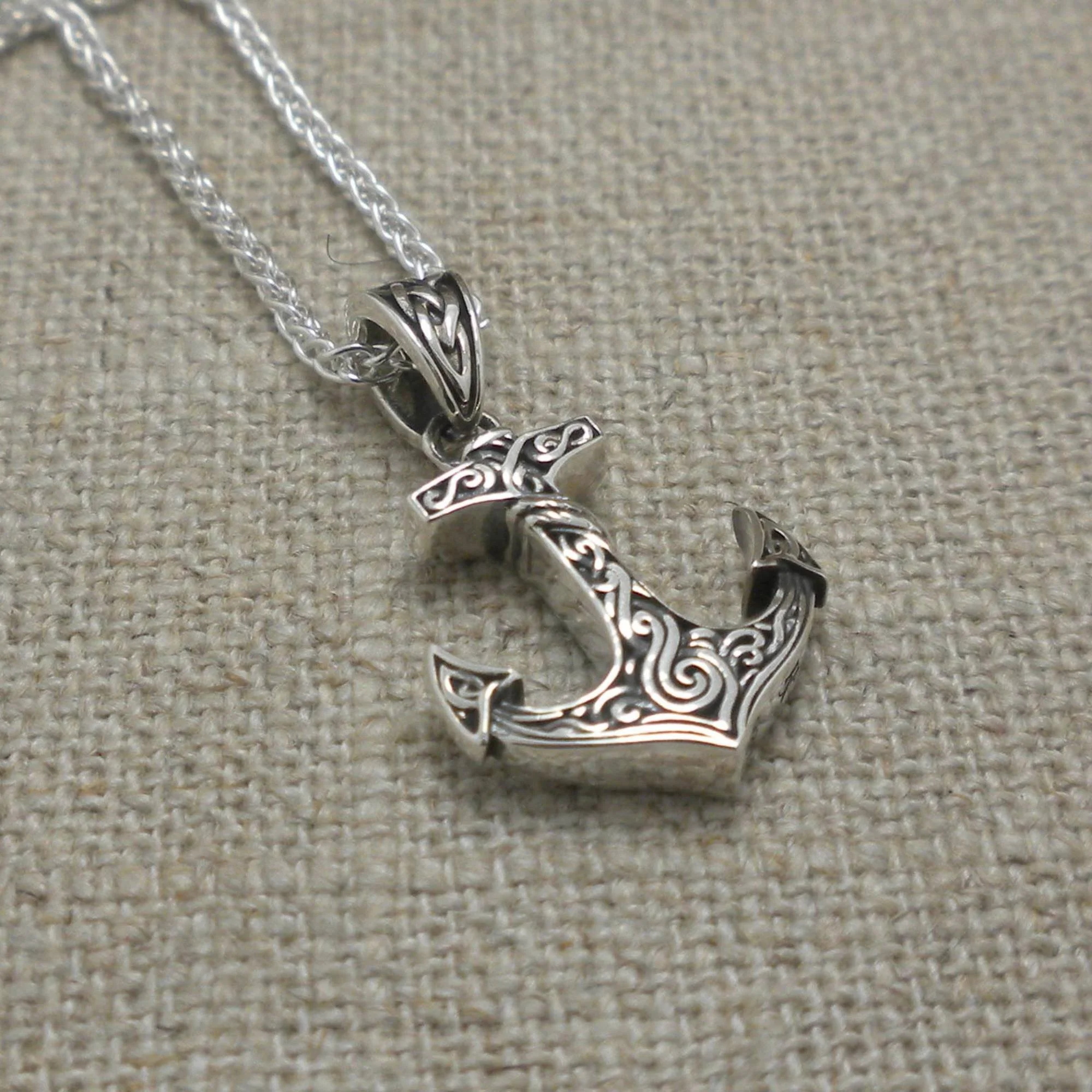 Celtic Anchor Pendant in Sterling Silver Heartline
