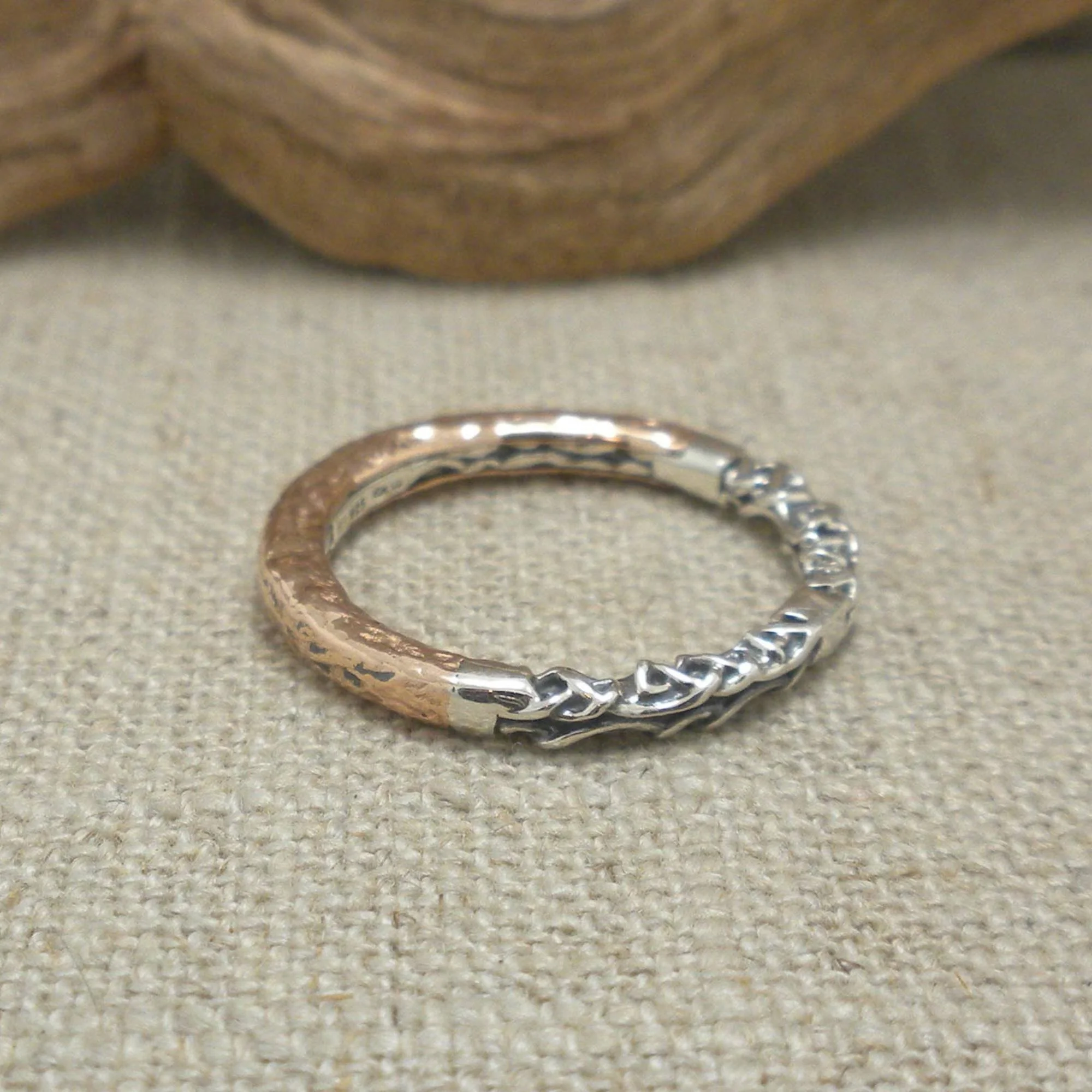 Sterling Silver and Bronze Celtic Ring