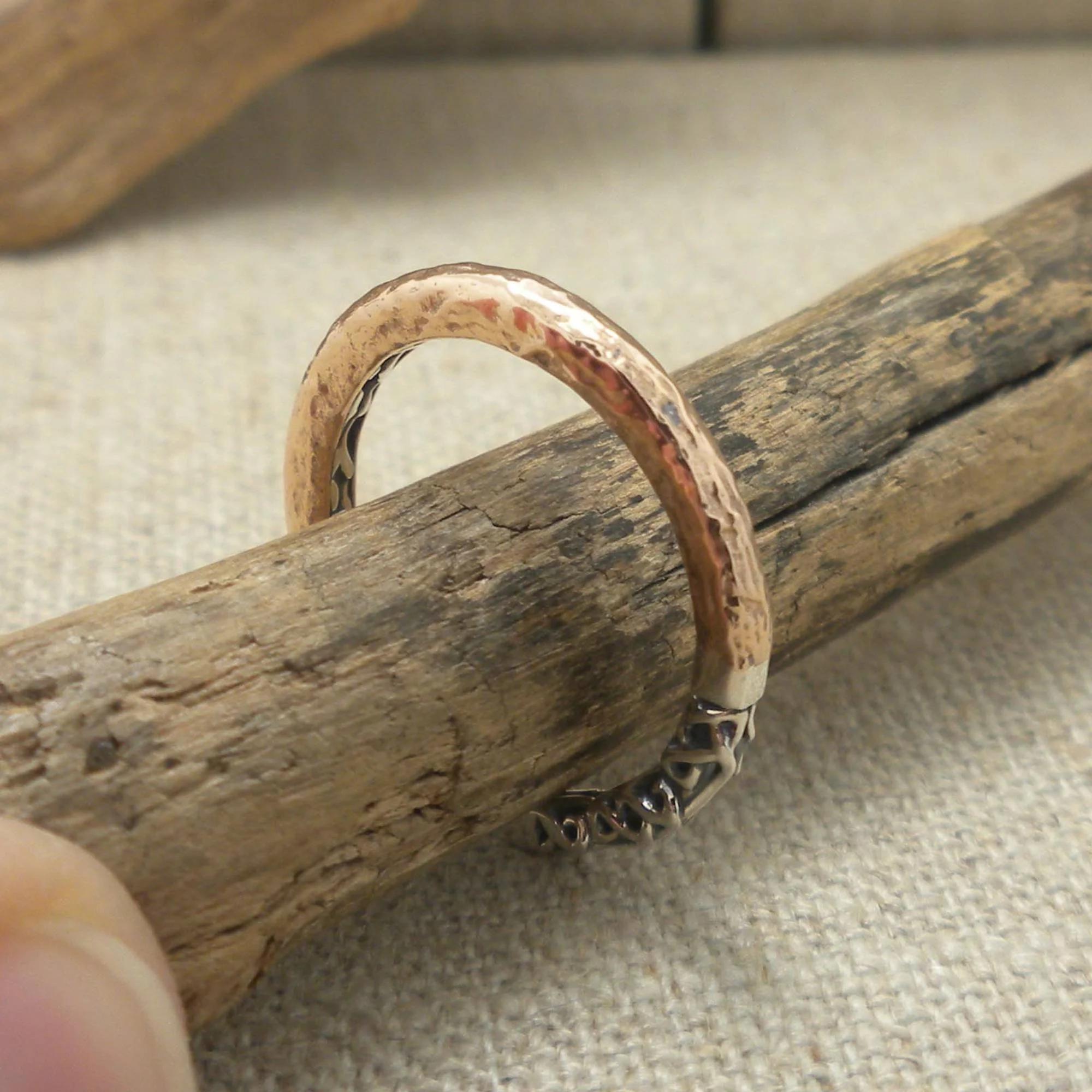 Sterling Silver and Bronze Celtic Ring by Keith Jack