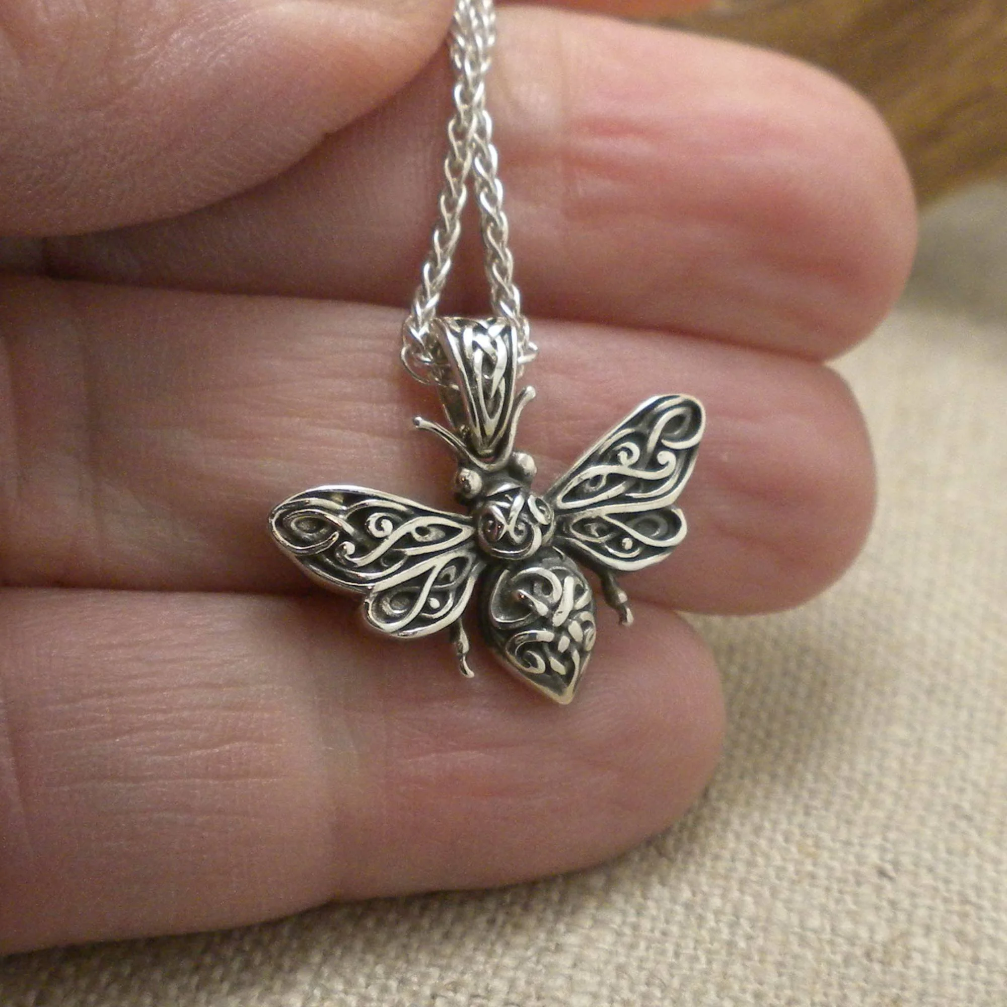 Keith Jack Heartline Celtic Bee Pendant