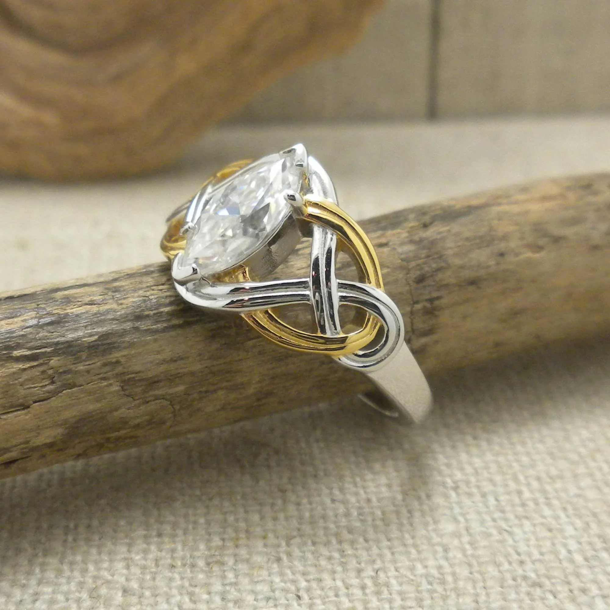 Sterling Silver and 18K Vermeil Celtic Ring by Keith Jack