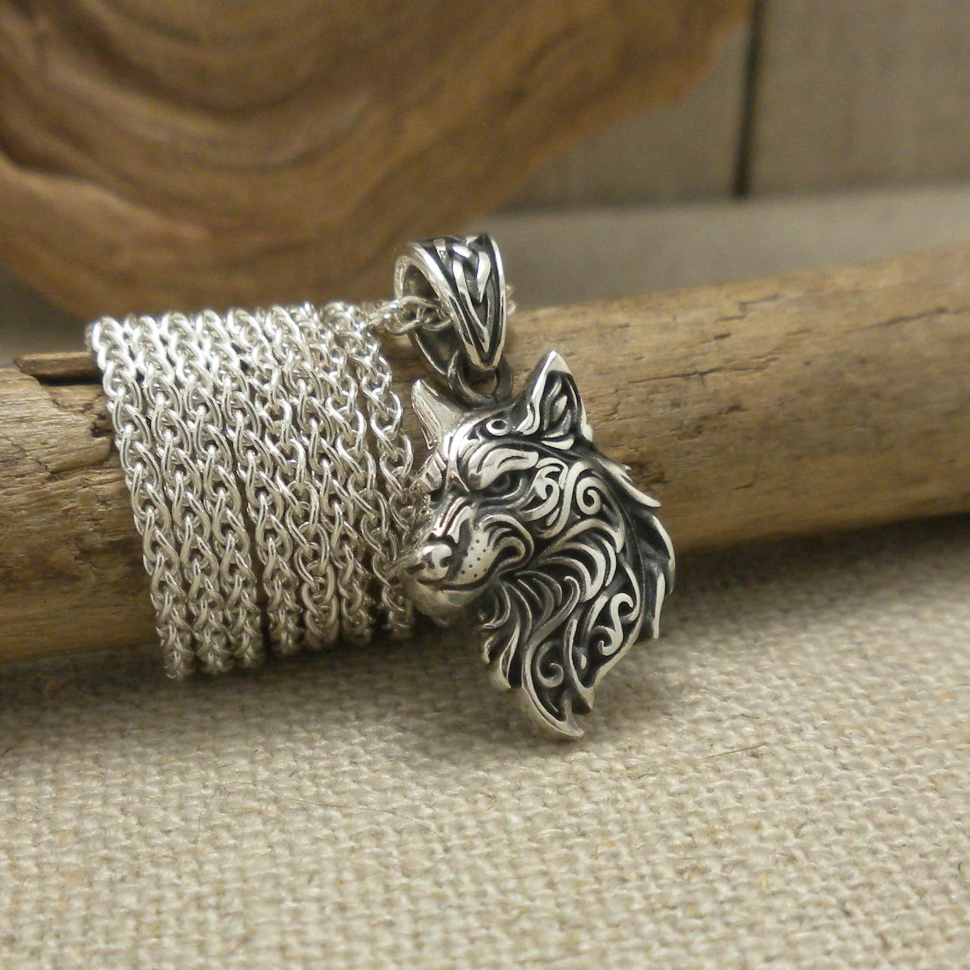 Heartline Celtic Wolf Pendant by Keith Jack