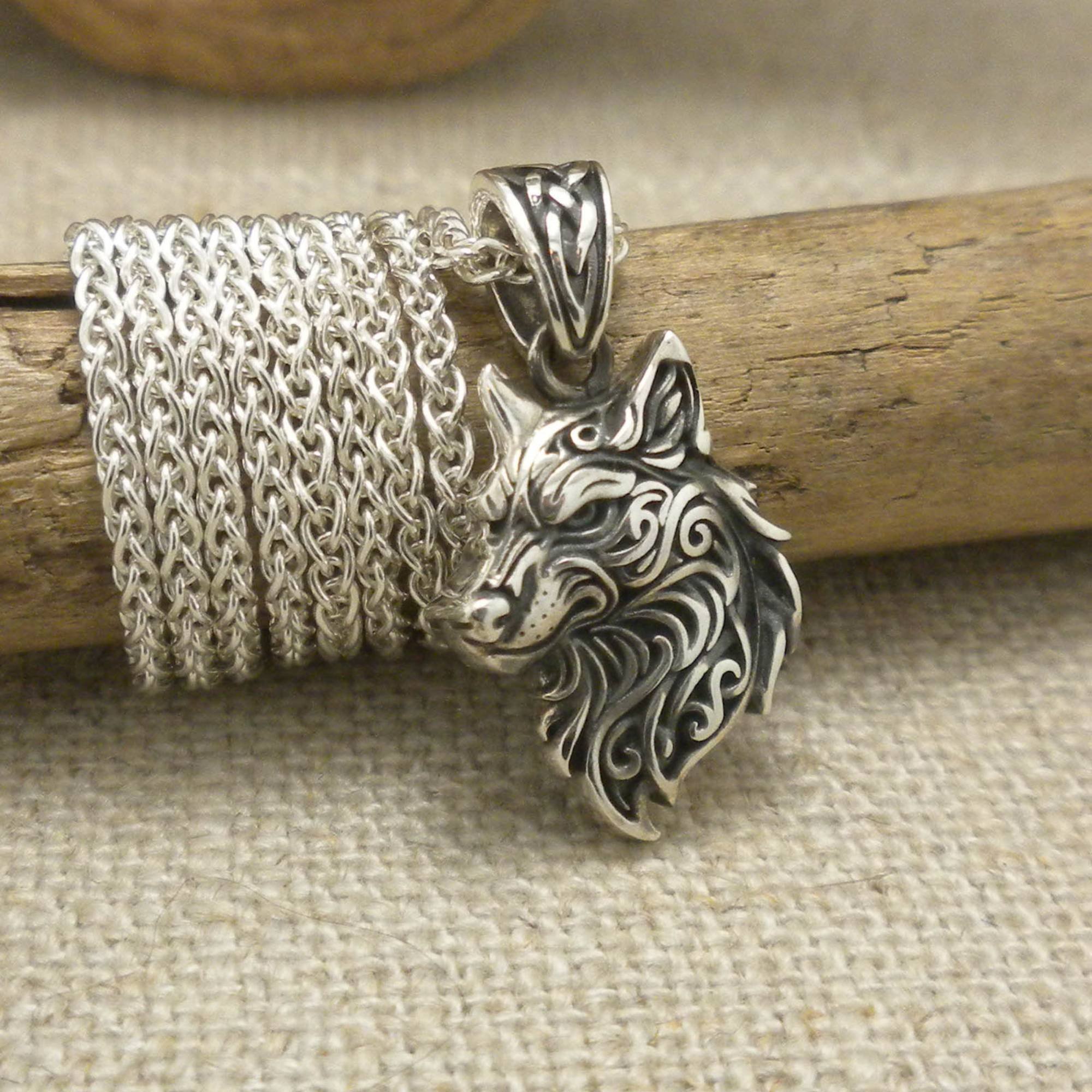 Keith Jack Heartline Wolf Pendant
