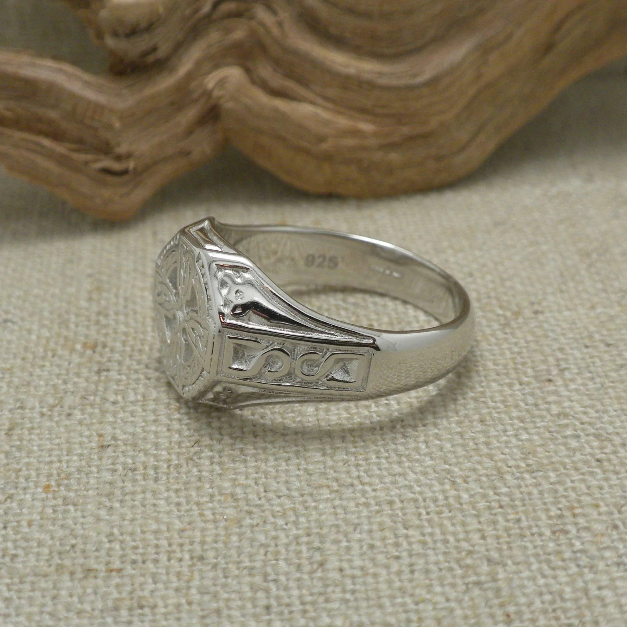 Sterling Silver Celtic Cross Signet Ring