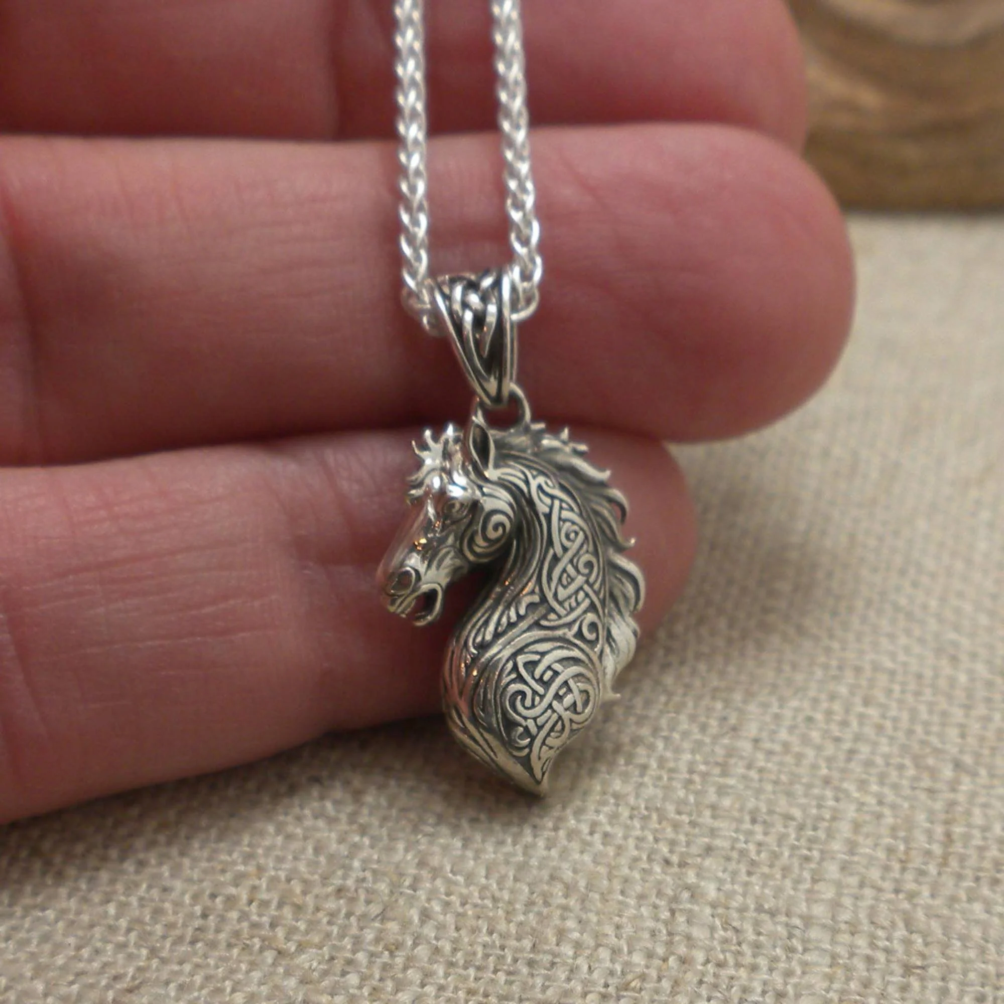 Celtic Horse Pendant in Sterling Silver by Keith Jack