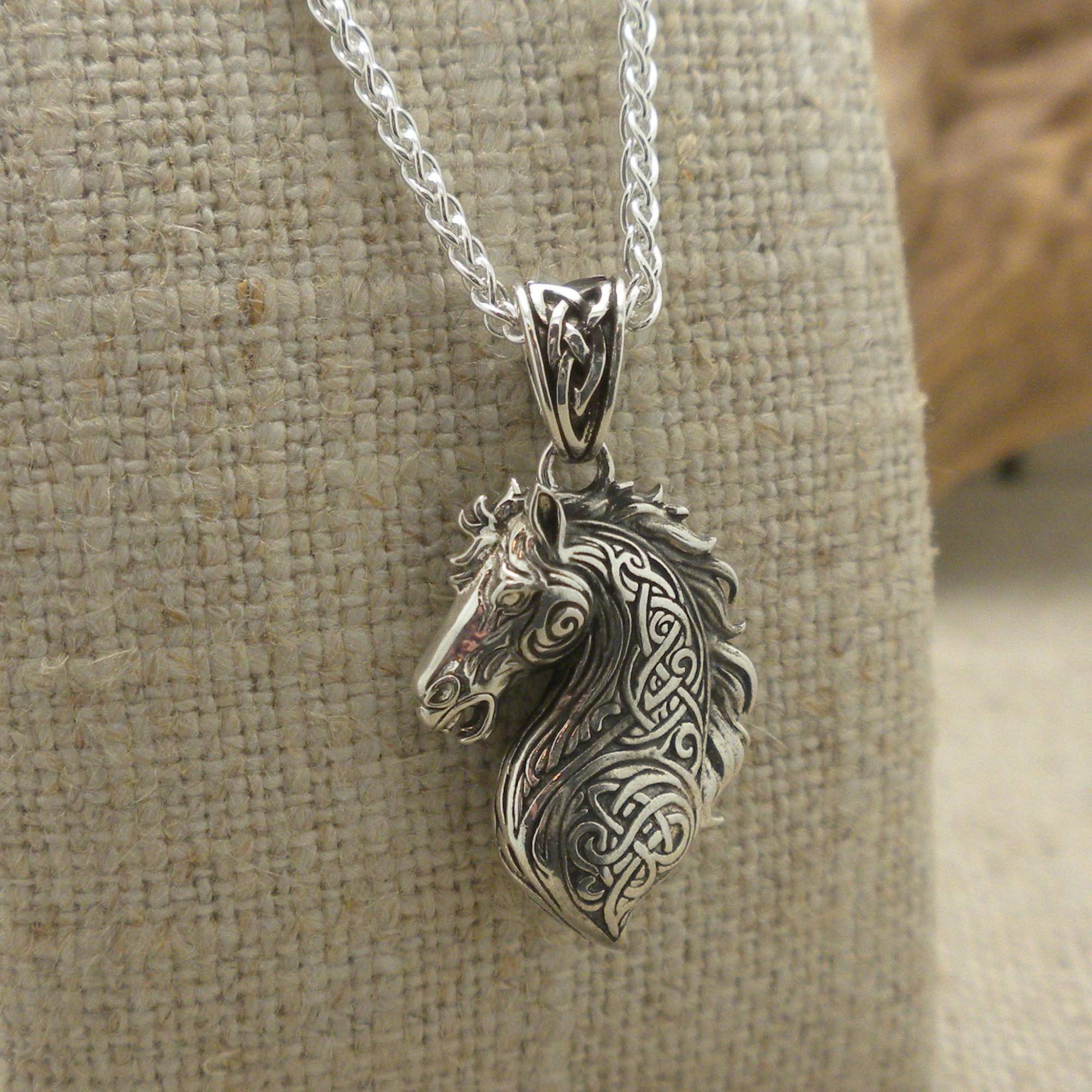 Celtic Horse Pendant in Sterling Silver Heartline