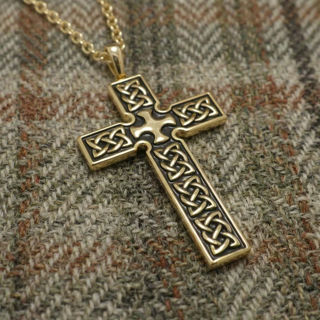 Vermeil Celtic Cross by FADO Made in Ireland