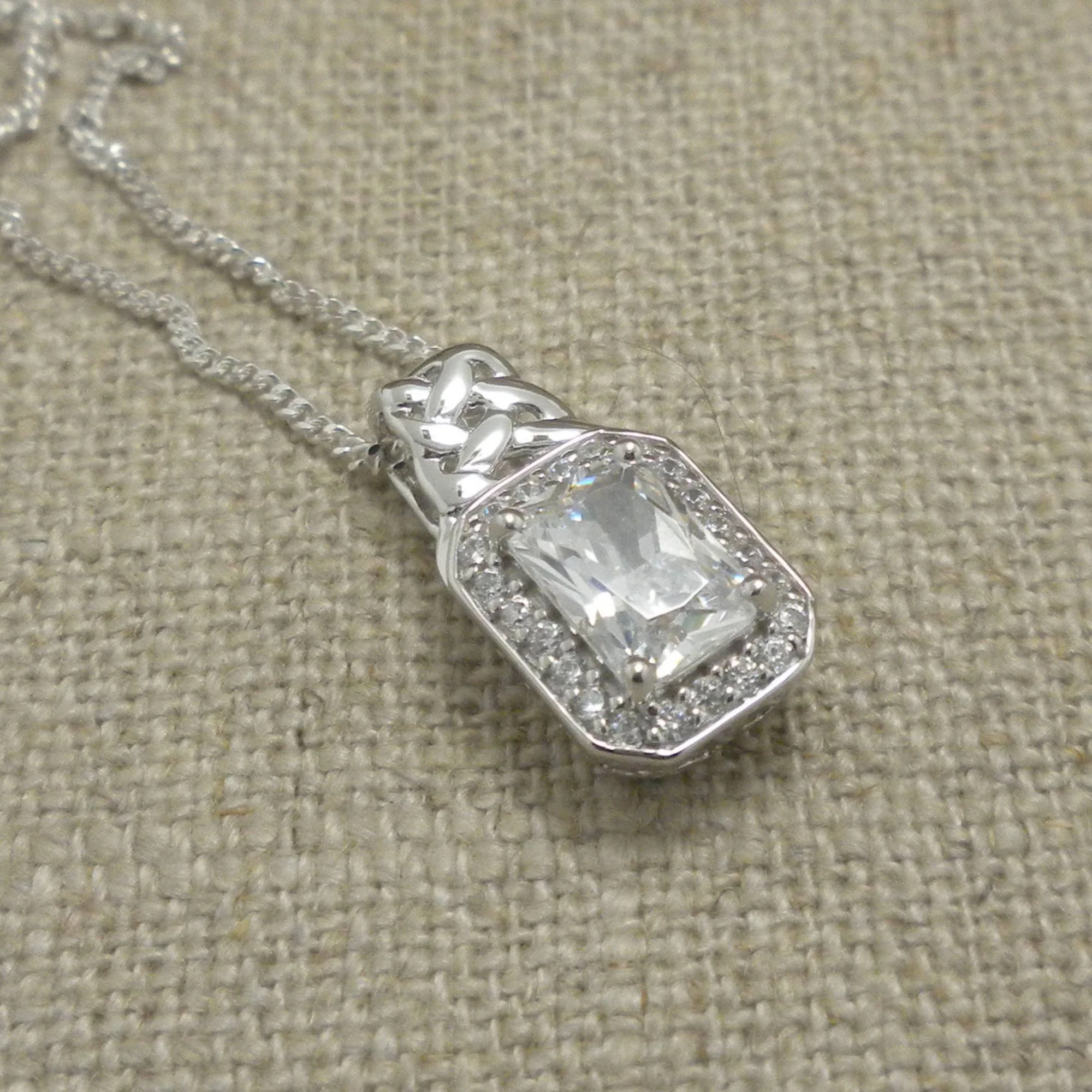 Celtic Knot Pendant with CZs