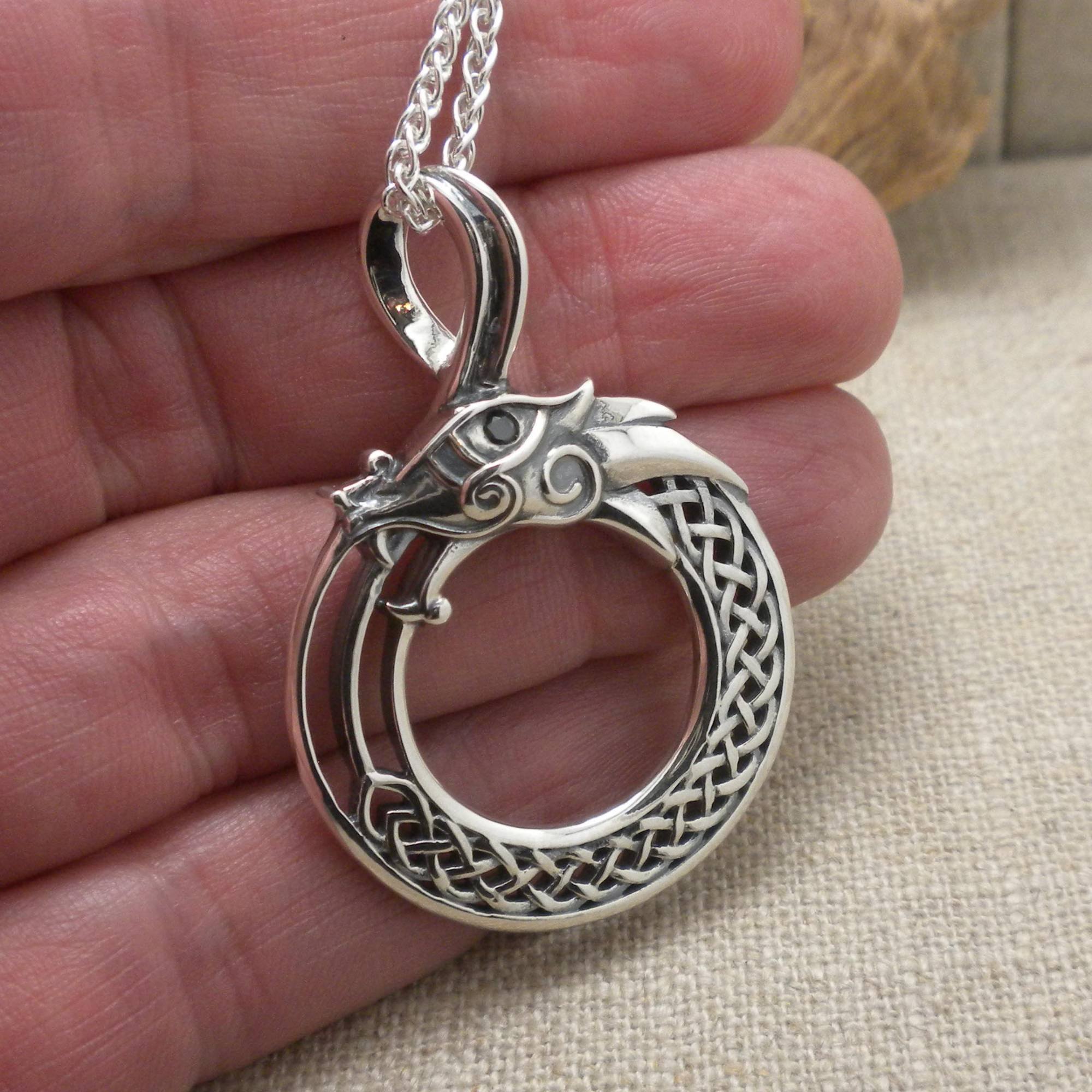Sterling Silver Celtic Dragon Pendant