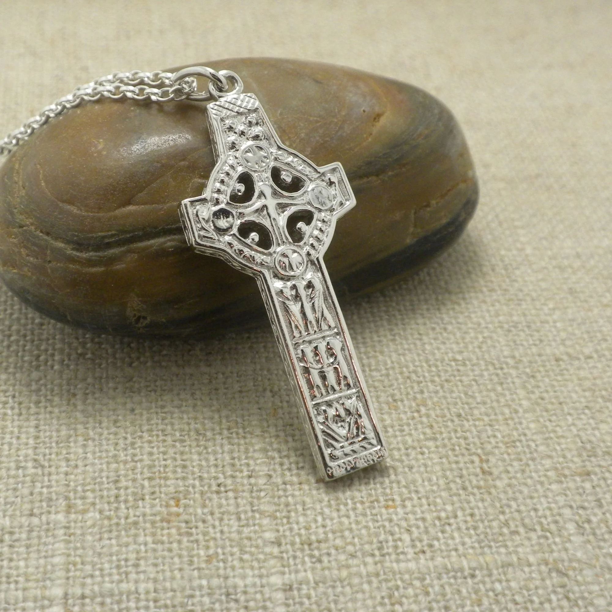 Sterling Silver Cross of Scriptures Made in Ireland by FADO Double Sided