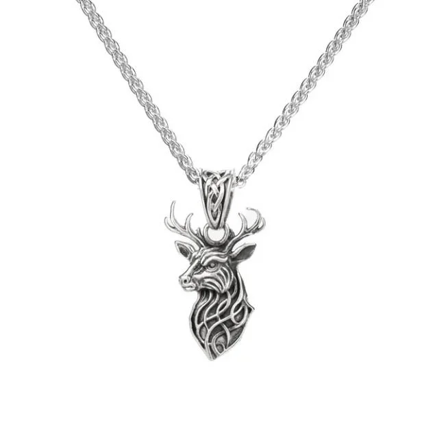 Celtic Stag Pendant in Sterling Silver Heartline