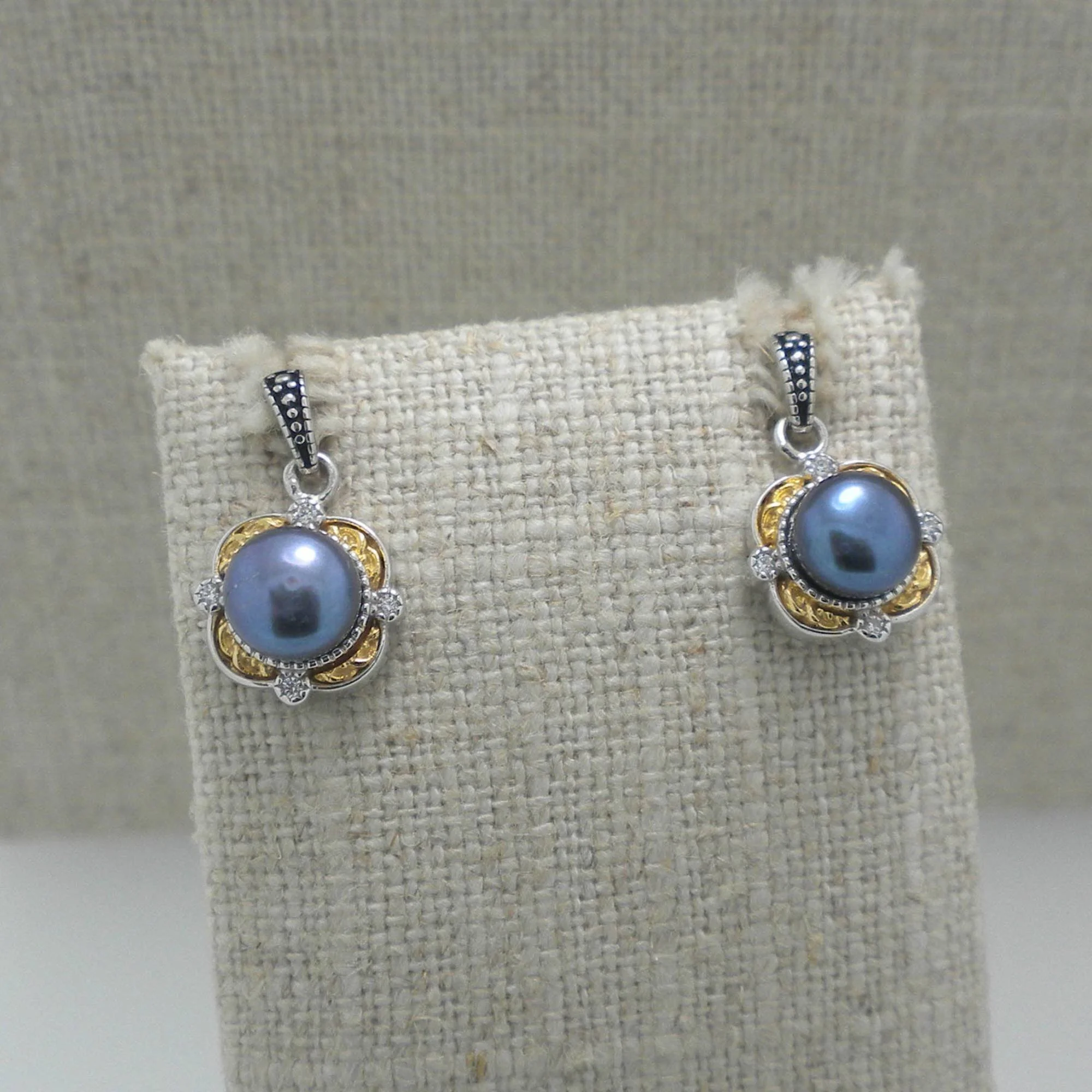 Sterling Silver & 10K Aphrodite Earrings with Pearls