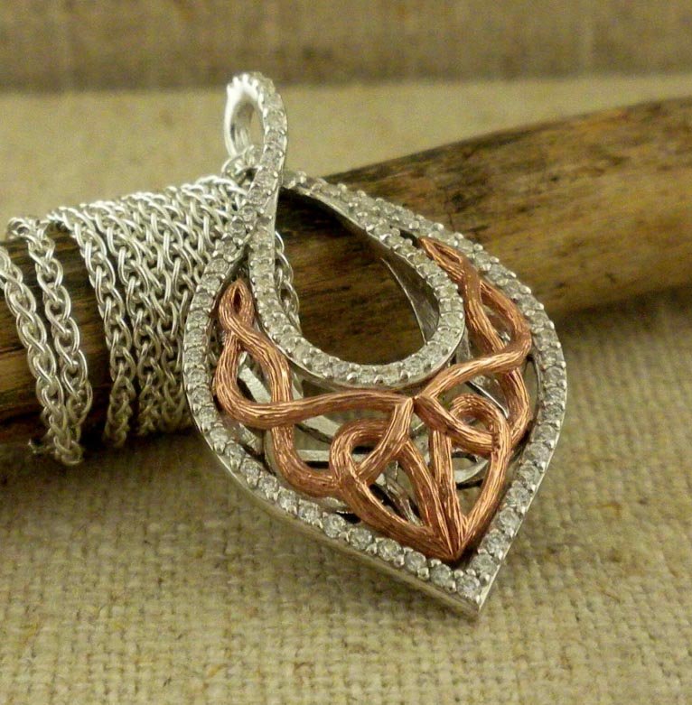 Love's Chalice Celtic Knot Pendant with CZs