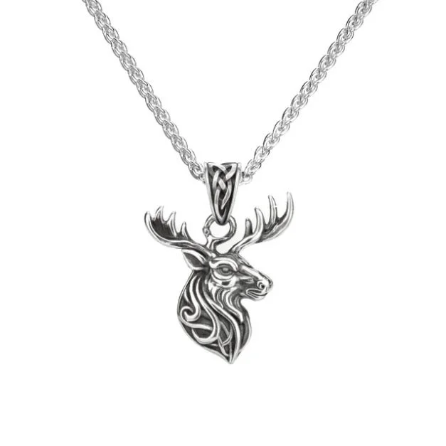 Celtic Moose Pendant in Sterling Silver Heartline