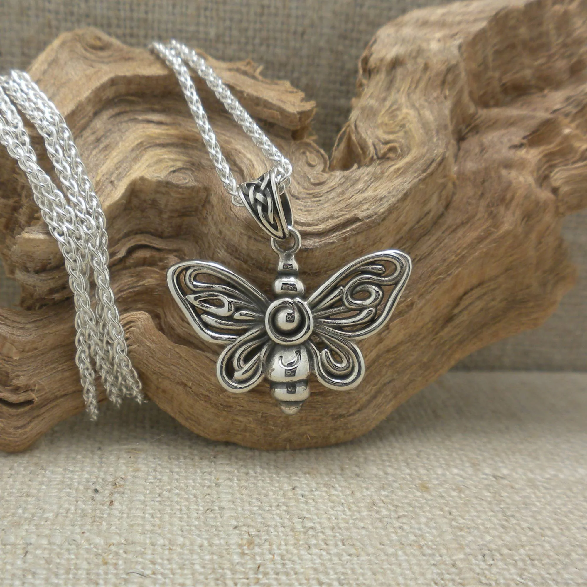 Celtic Butterfly Pendant in Sterling Silver Heartline