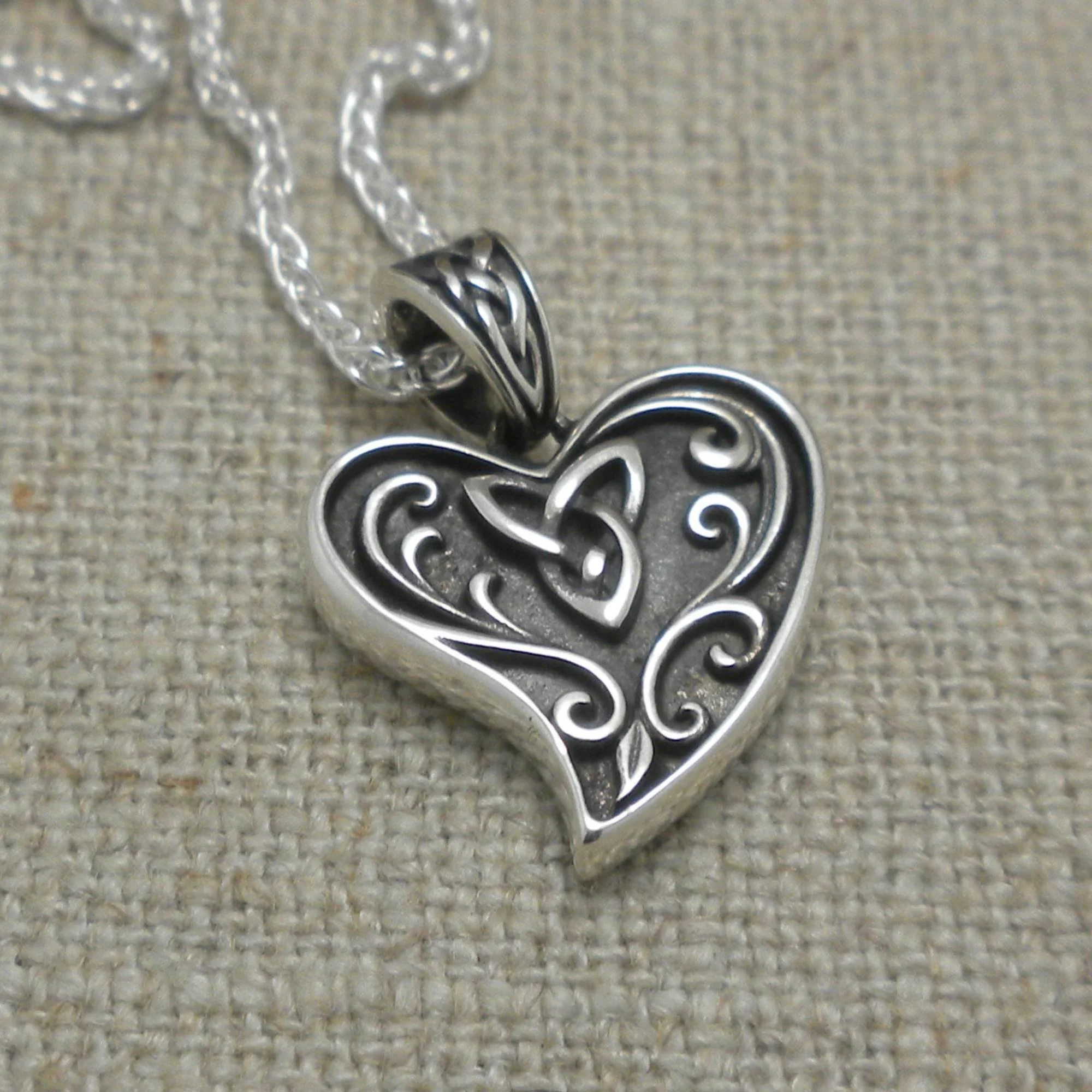 Celtic Heart Pendant in Sterling Silver by Keith Jack