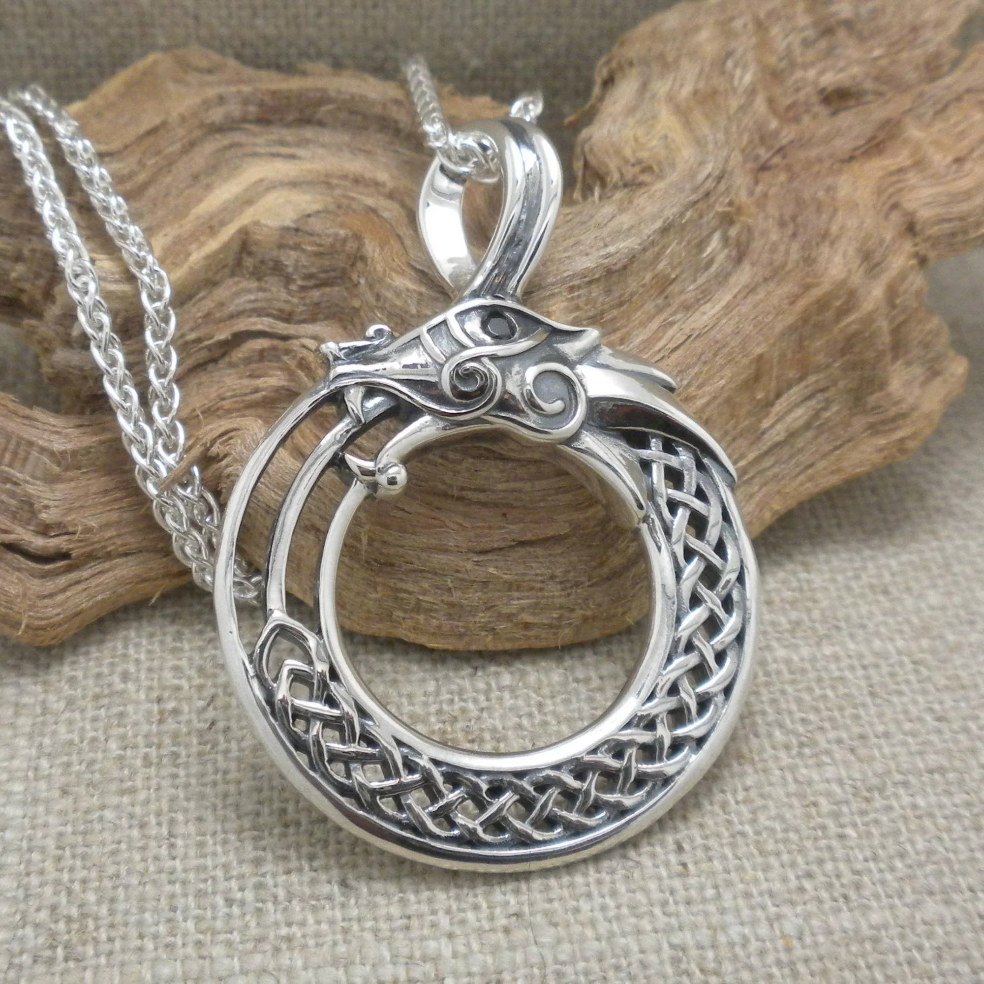Sterling Silver Celtic Dragon Pendant by Keith Jack