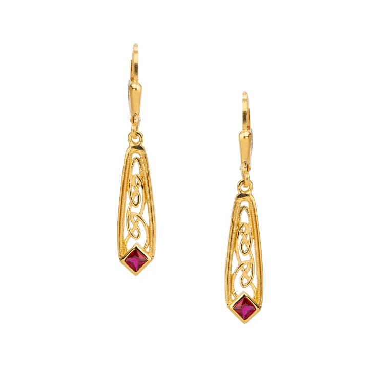 Vermeil over Sterling Window to the Soul Earrings with Ruby