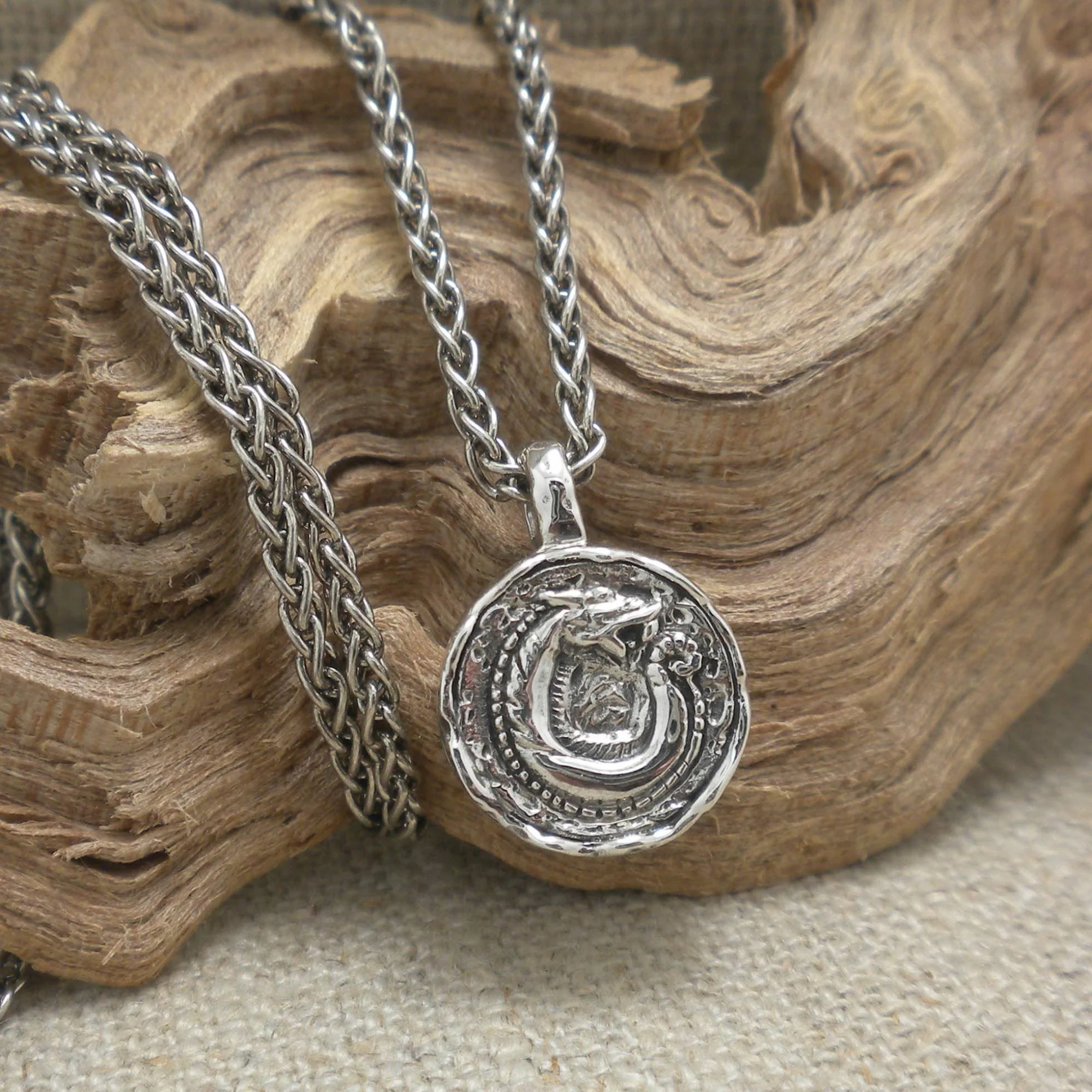 PETITE  Sterling Silver Dragon Spirit Pendant