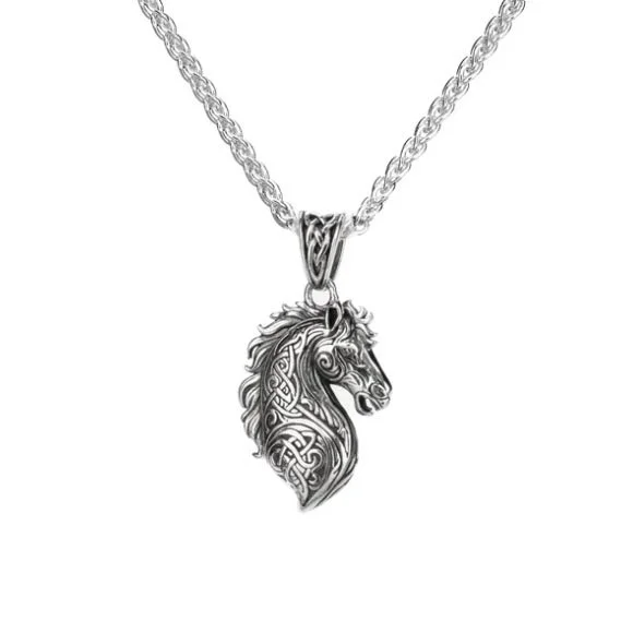 Celtic Horse Pendant in Sterling Silver Heartline