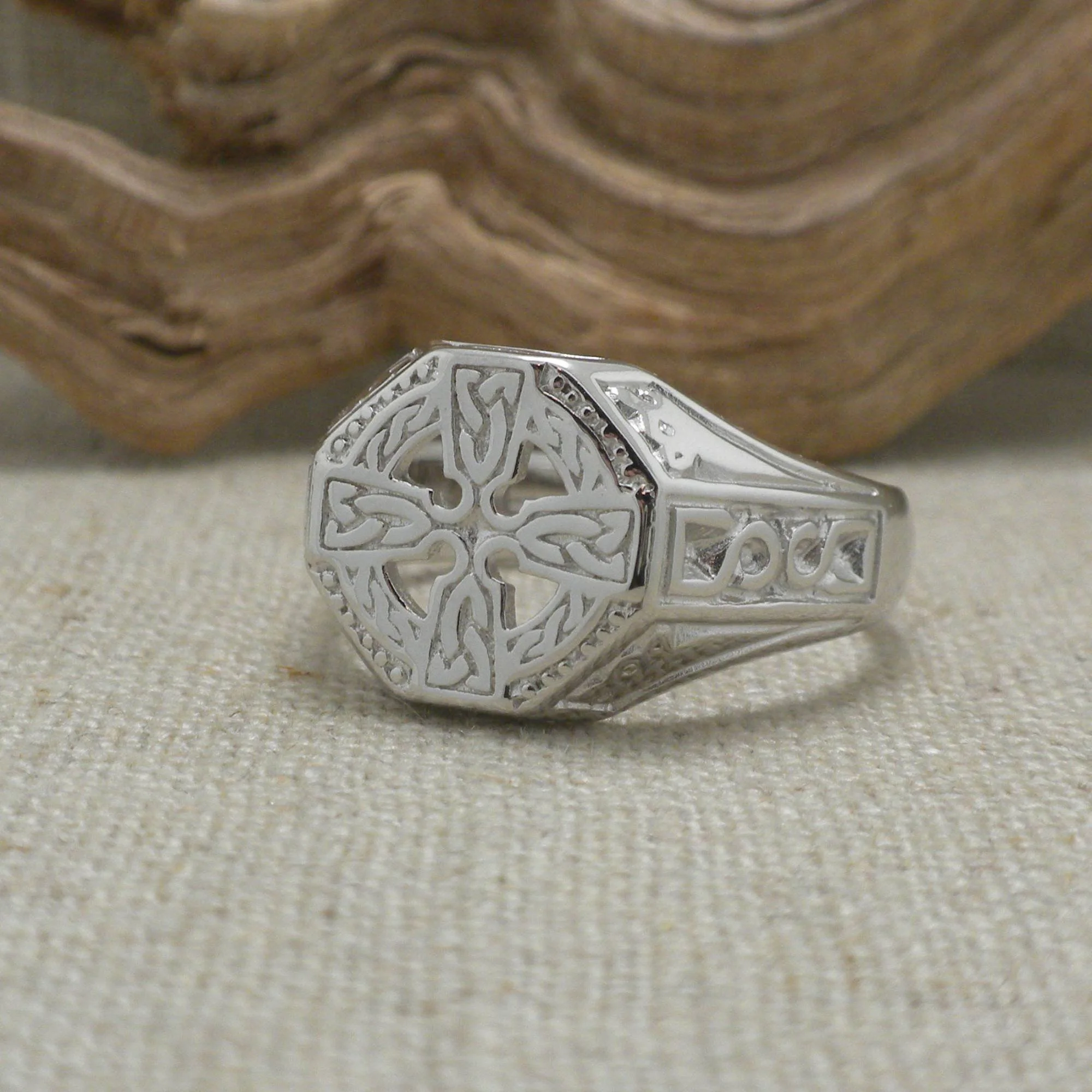 Sterling Silver Celtic Cross Signet Ring