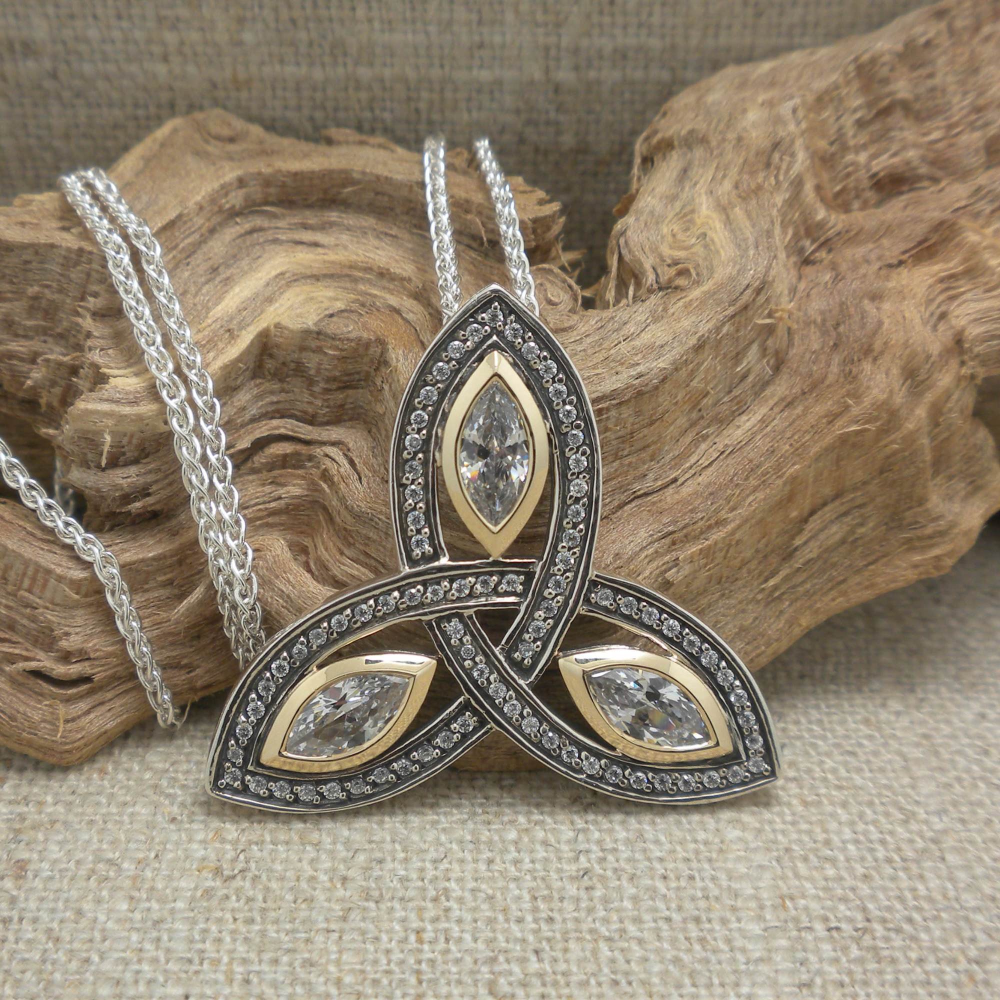 Celtic Trinity Knot with Marquise CZs