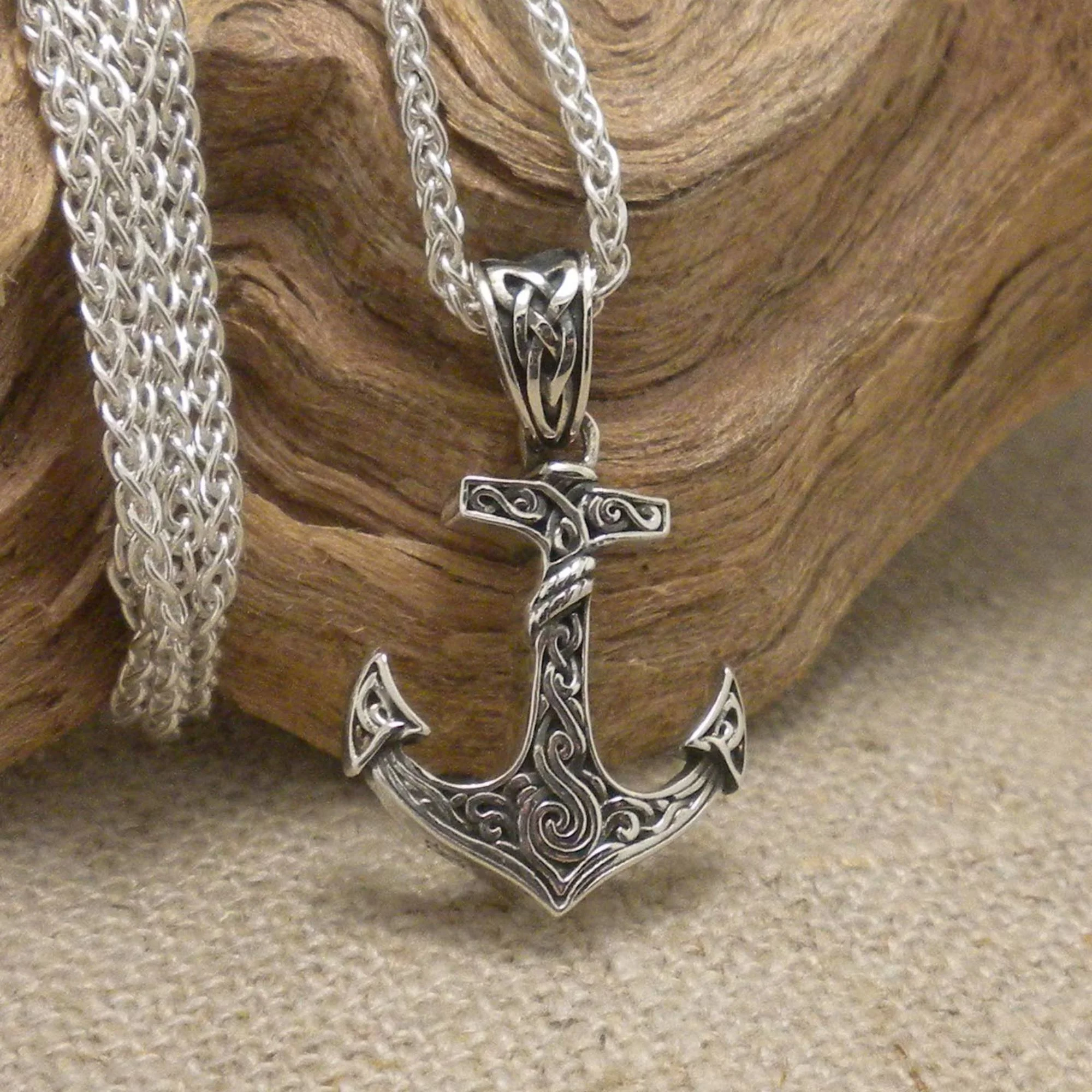 Celtic Anchor Pendant in Sterling Silver Heartline