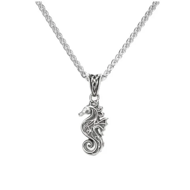 Celtic Seahorse Pendant in Sterling Silver Heartline