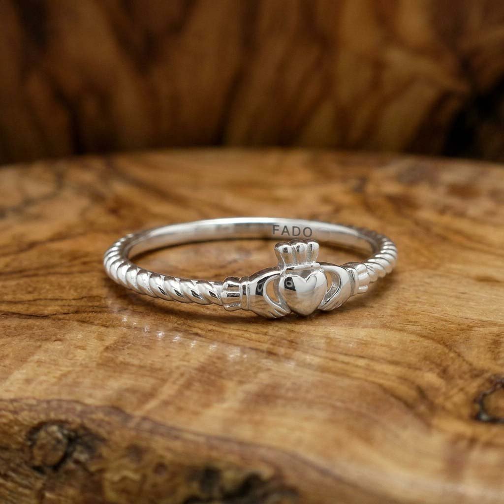 Narrow Sterling Silver Claddagh Ring