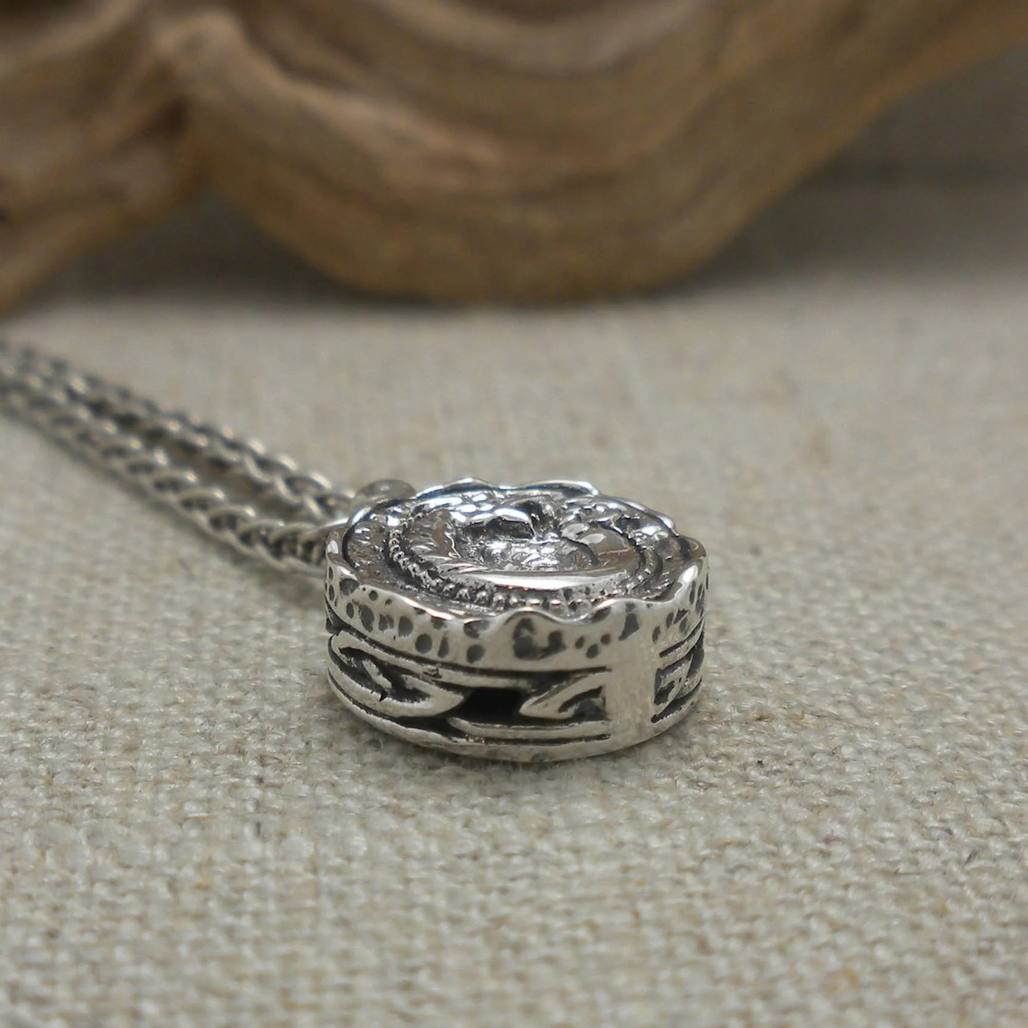 PETITE  Sterling Silver Dragon Spirit Pendant by Keith Jack