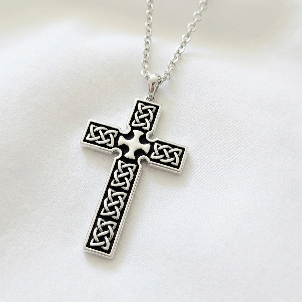 Sterling Silver Large Celtic Knot Cross