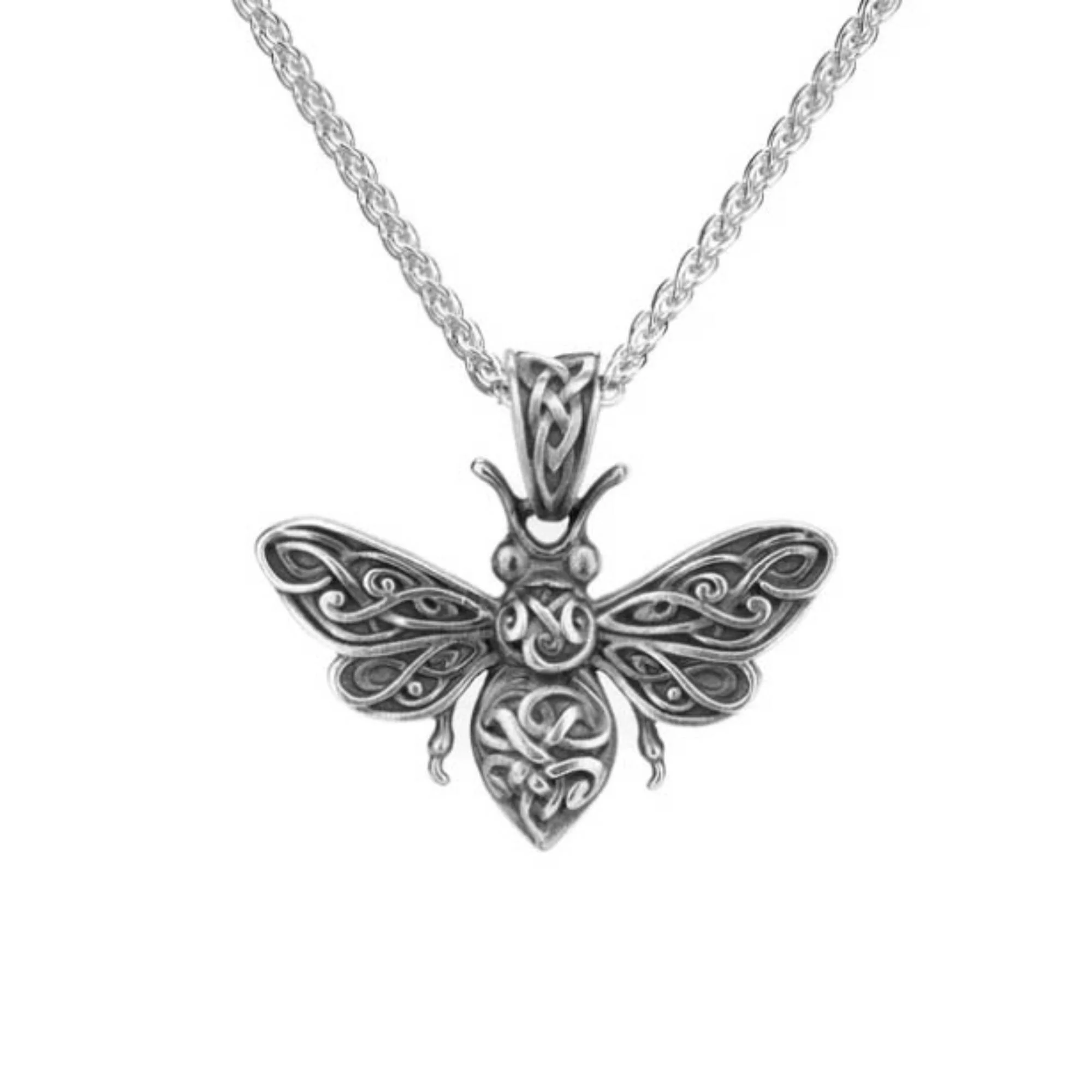 Celtic Bee Pendant in Sterling Silver Heartline