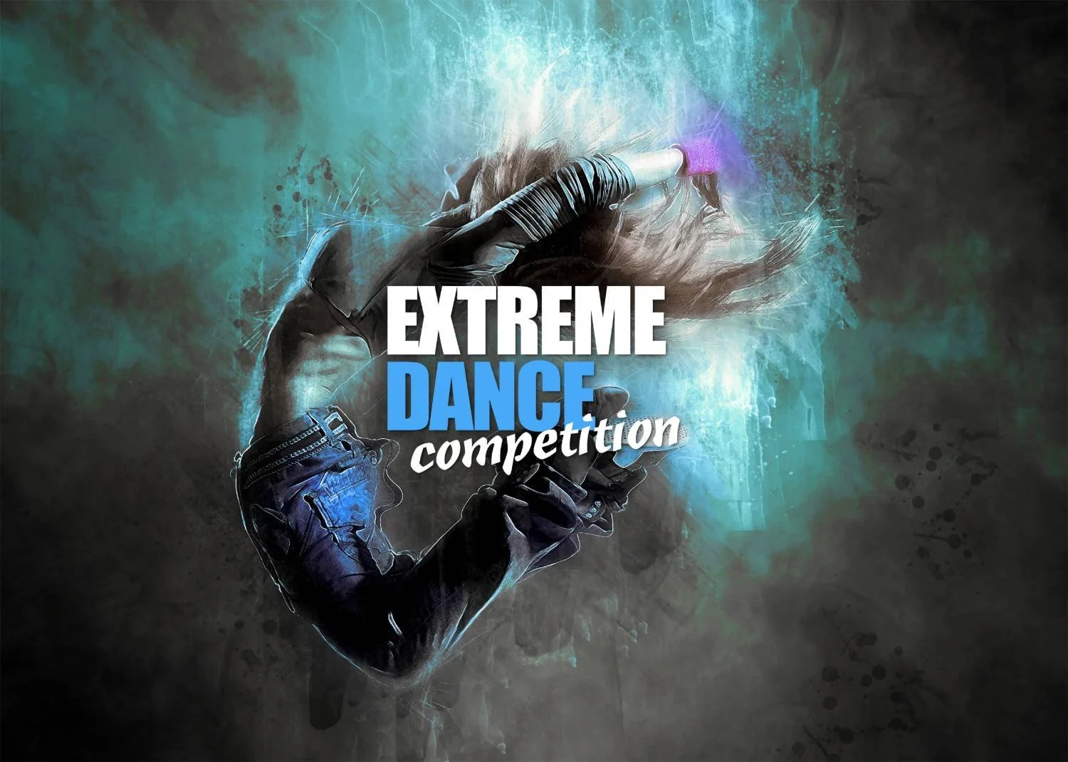 Extreme Dance Competition logo over an image of a dancer in motion