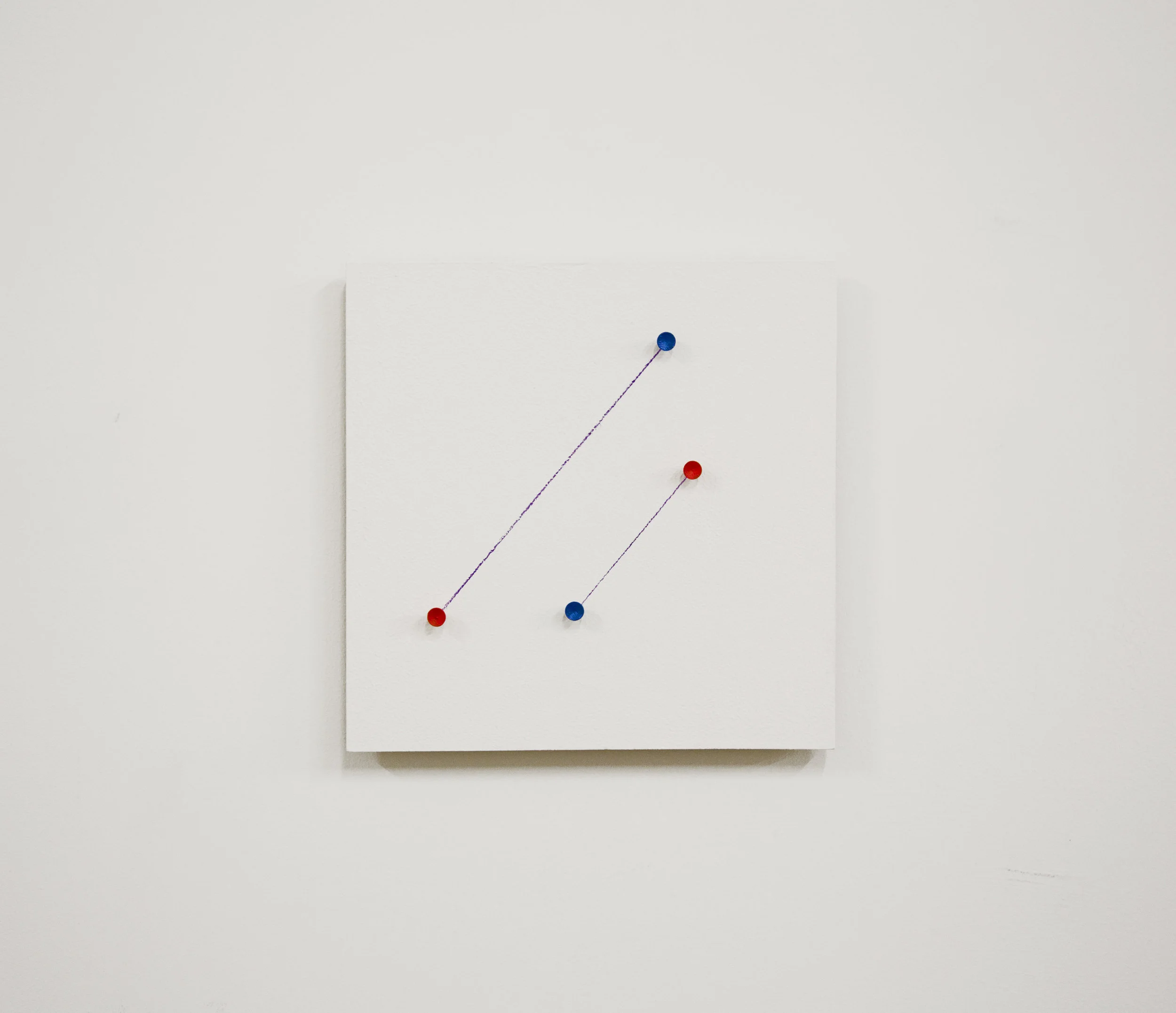 "studies" 12x12x2 in, Acrylic, Gasso, Pencil, and golf tees on Wood, 2016