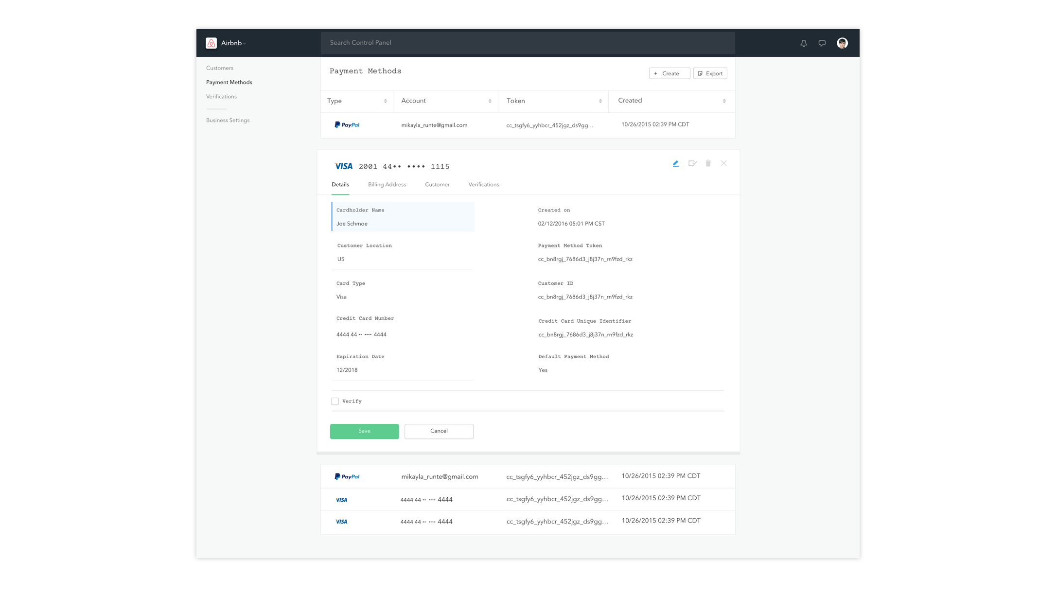 The new merchant dashboard would utilize quick editing tools to find and update customer information on the fly, like payment methods.