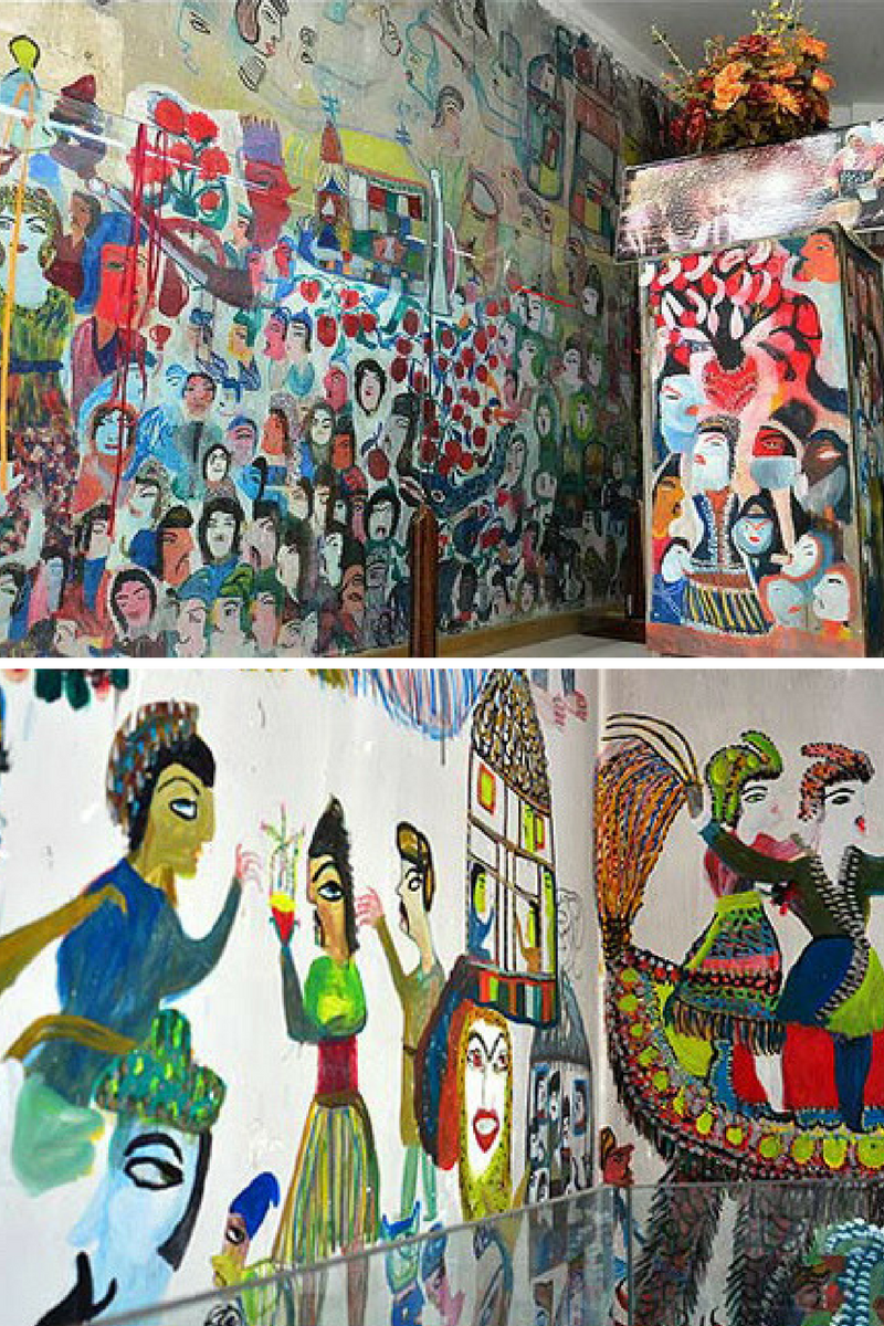 Interior of Ghanbari's home and wall detail